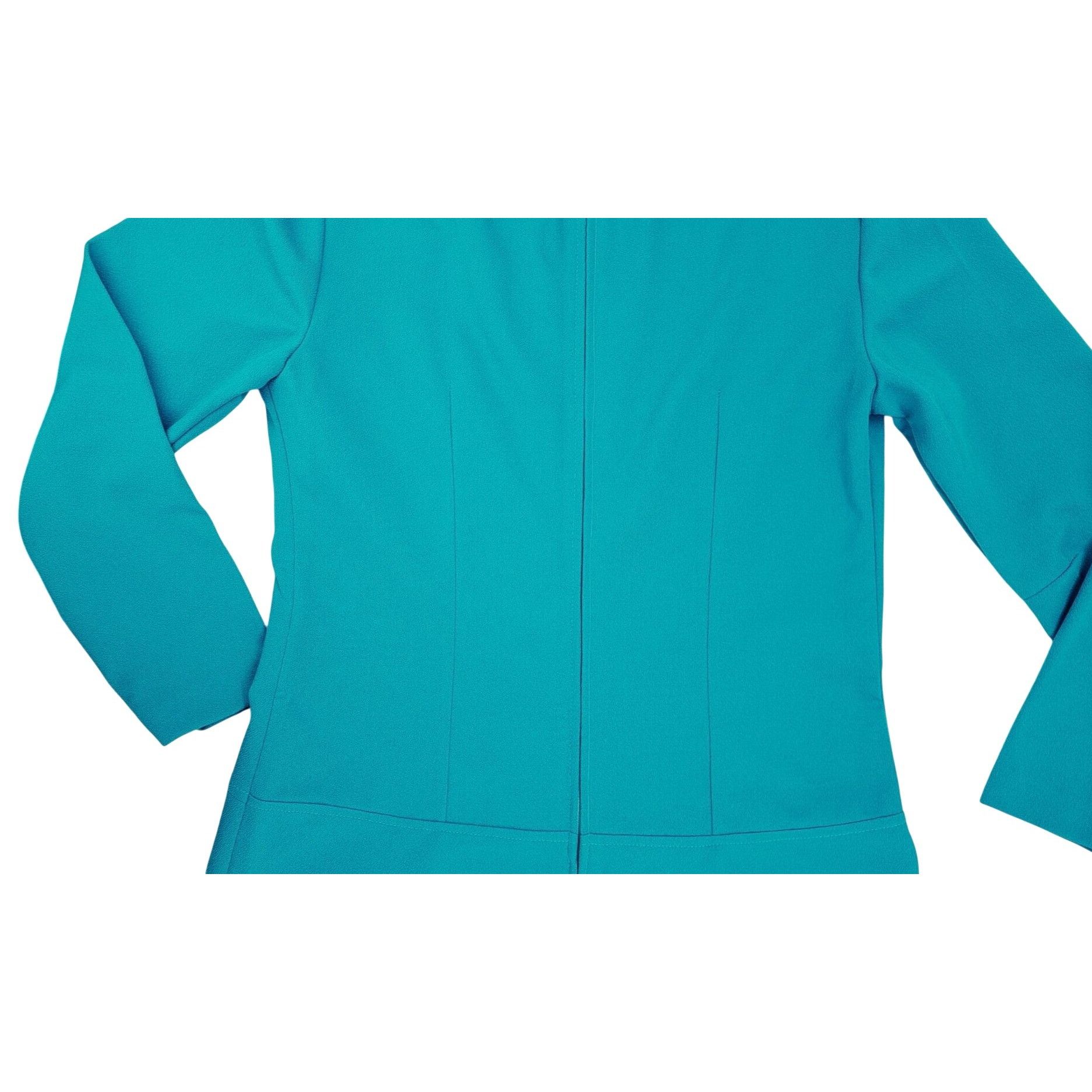Handmade Vintage Handmade Turquoise Long-Sleeve A-Line Dress Keyhole Size M / US 6-8 / IT 42-44 - 5 Thumbnail