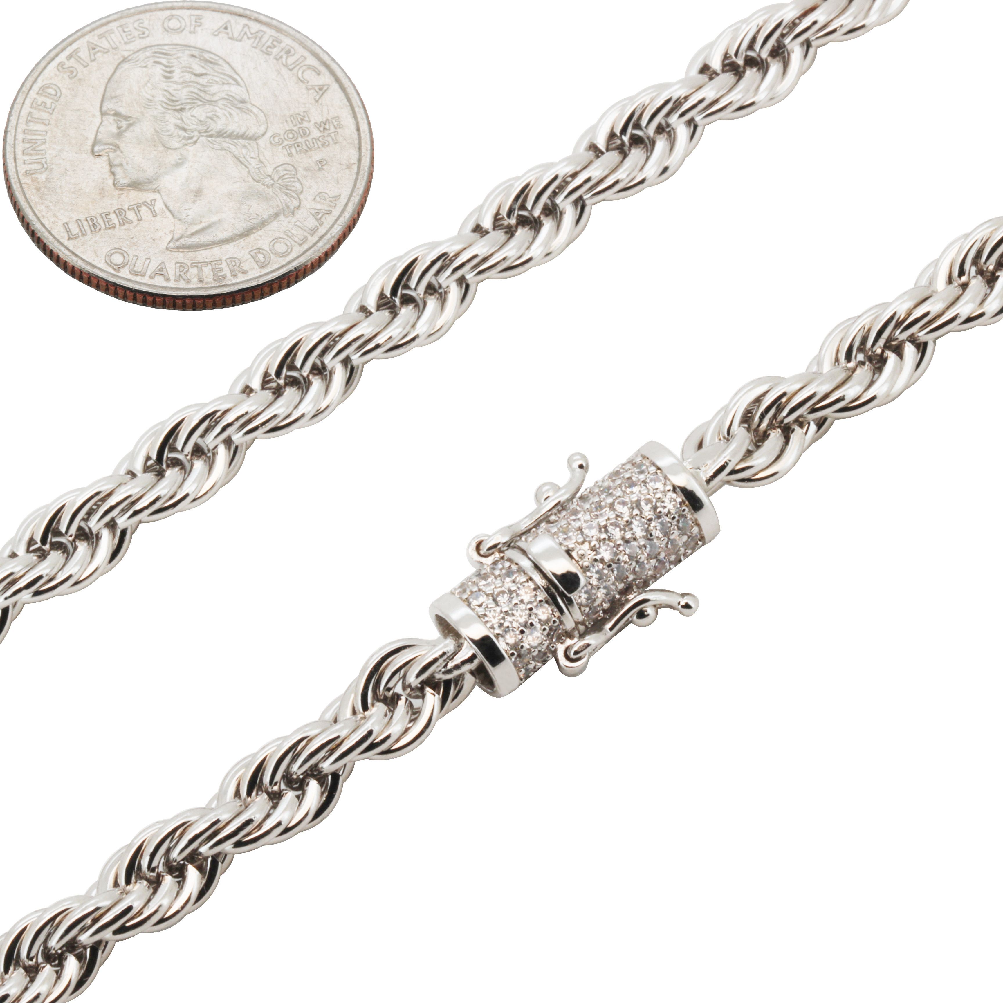 Other 14k White Gold Filled AAA CZ 6mm Rope Bracelet 7.5” Size ONE SIZE - 2 Thumbnail