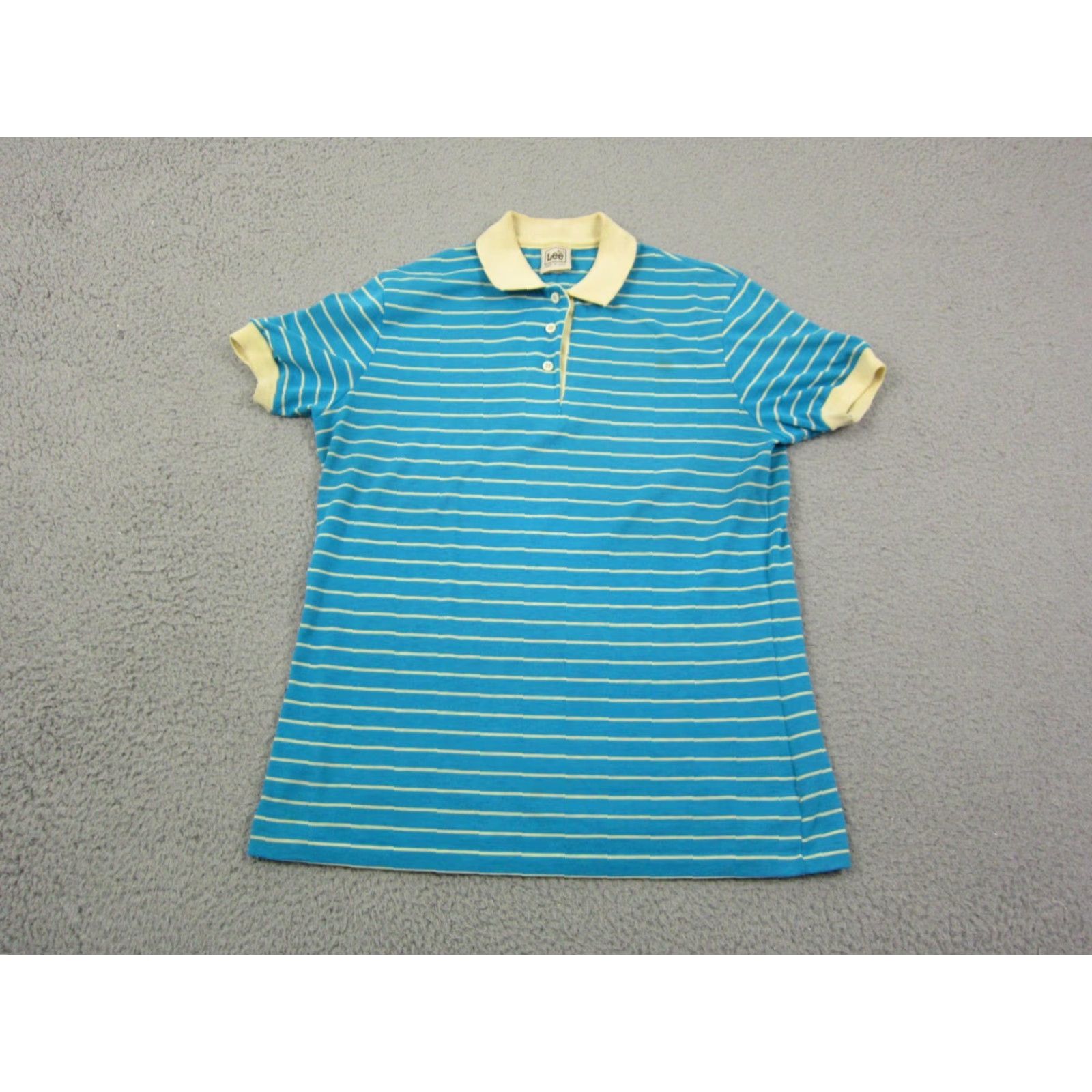 Lee VINTAGE LEE Polo Shirt Womens Large Blue Striped Made in USA Golf 70s 60s Size L / US 10 / IT 46 - 2 Thumbnail