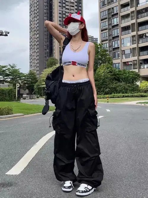 Designer Black Color Parachute Pants Women Hippie Streetwear Size 30" / US 8 / IT 44 - 3 Thumbnail