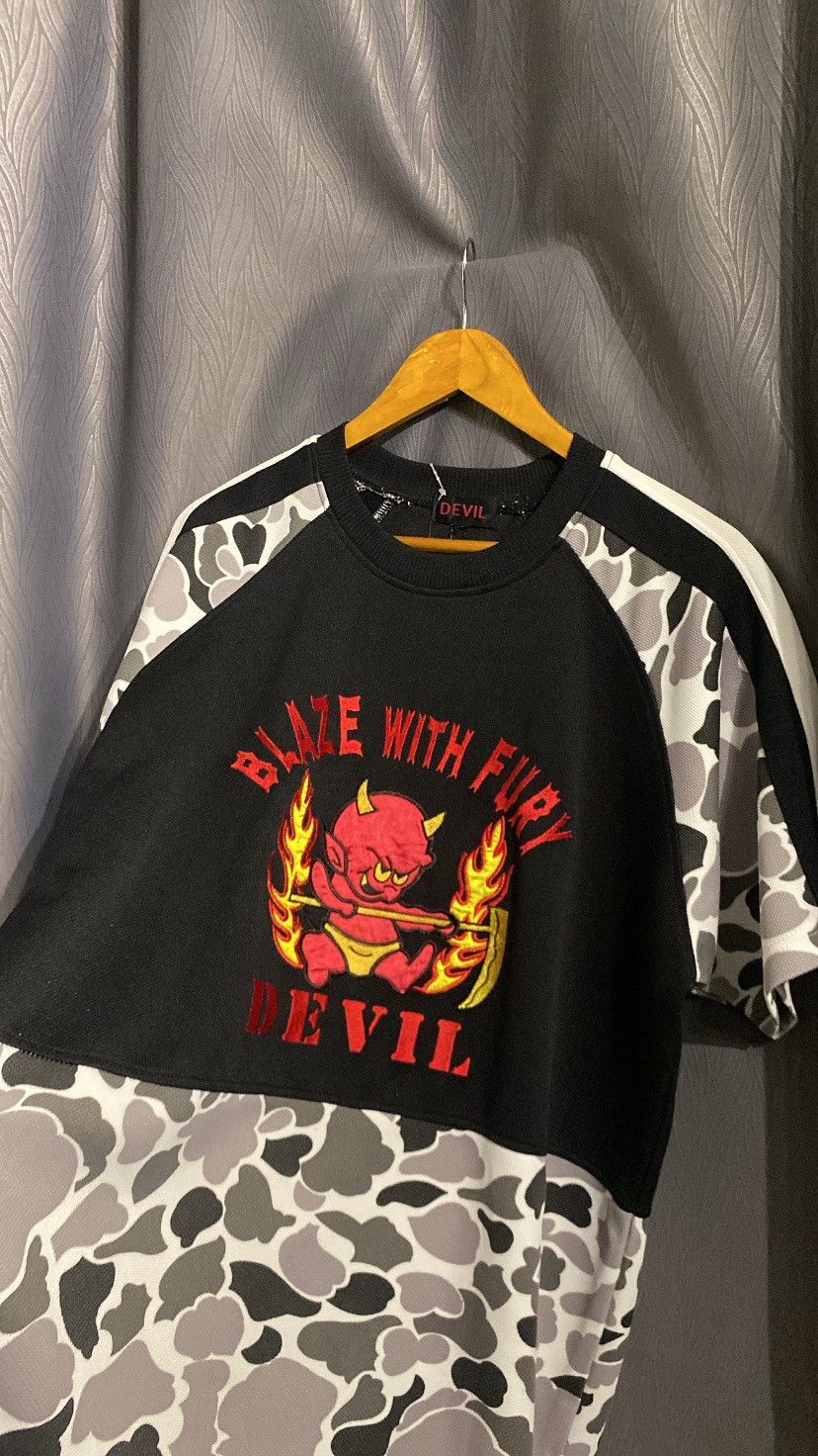 Japanese Brand Devil y2k Jersey camo like a bape Size US L / EU 52-54 / 3 - 4 Thumbnail