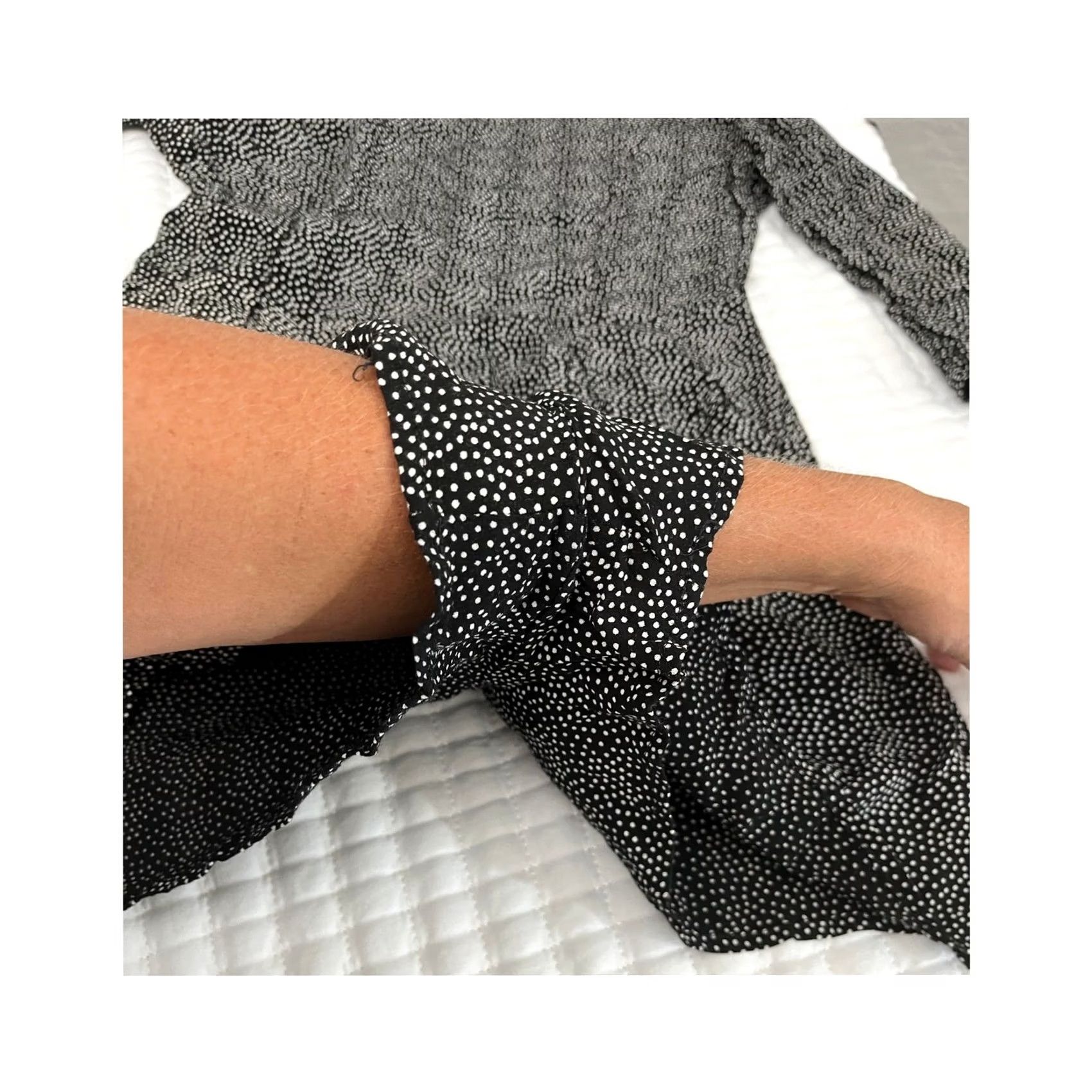 Vintage Cooperative Black Polka Dot Long Sleeve Mini Dress Size M Women Size M / US 6-8 / IT 42-44 - 7 Thumbnail