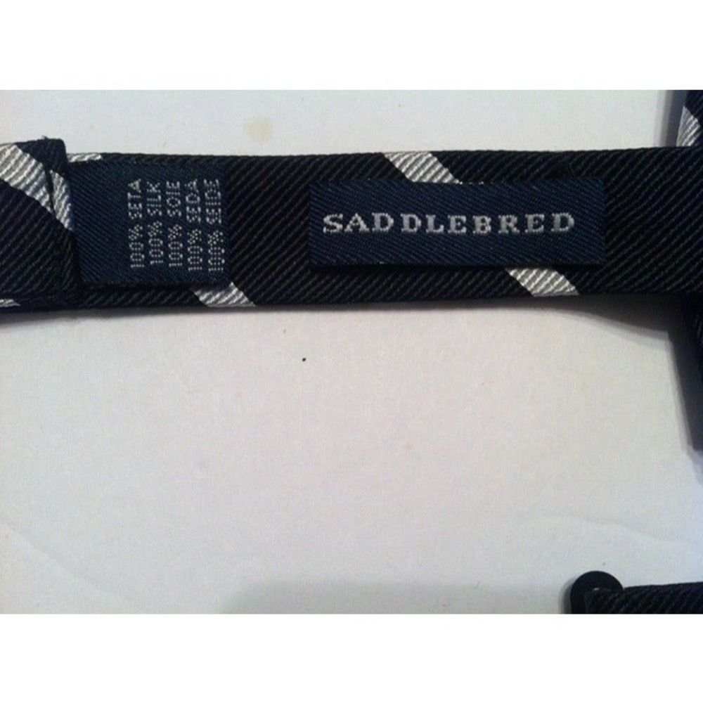 Saddlebred SADDLEBRED MENS NEW BLACK 100%SILK BOW TIE Size ONE SIZE - 5 Thumbnail