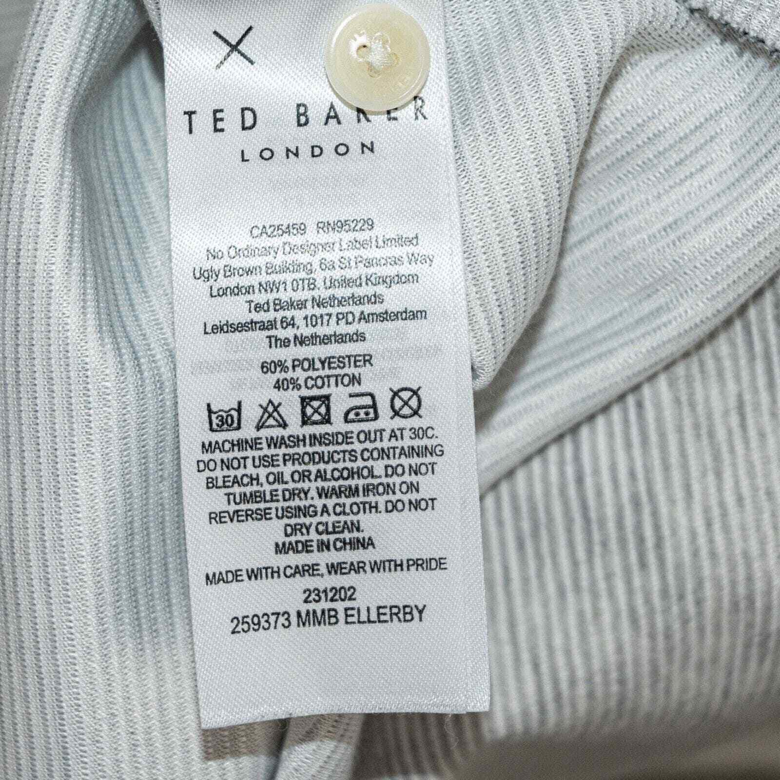 Ted Baker Ted Baker Ellerby Stripe Polo Shirt Short Sleeve light gray Size US L / EU 52-54 / 3 - 7 Thumbnail