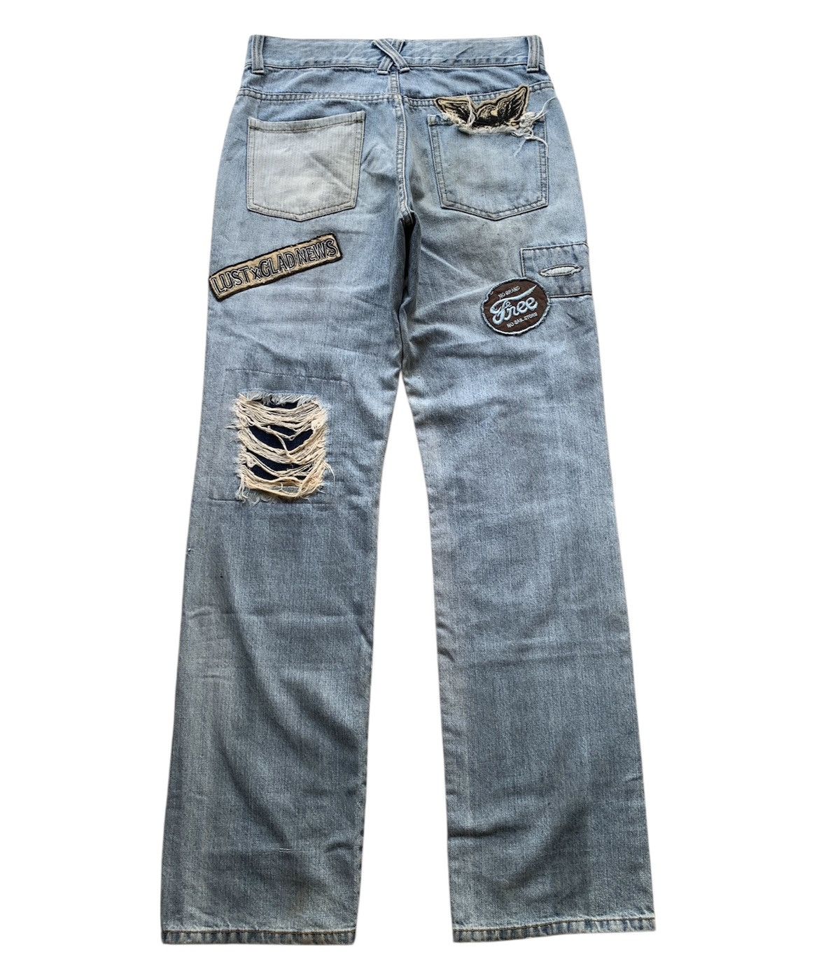 14th Addiction 2000s Lust x GladNews Patchwork Rockstar Distressed Jeans Size US 30 / EU 46 - 9 Thumbnail