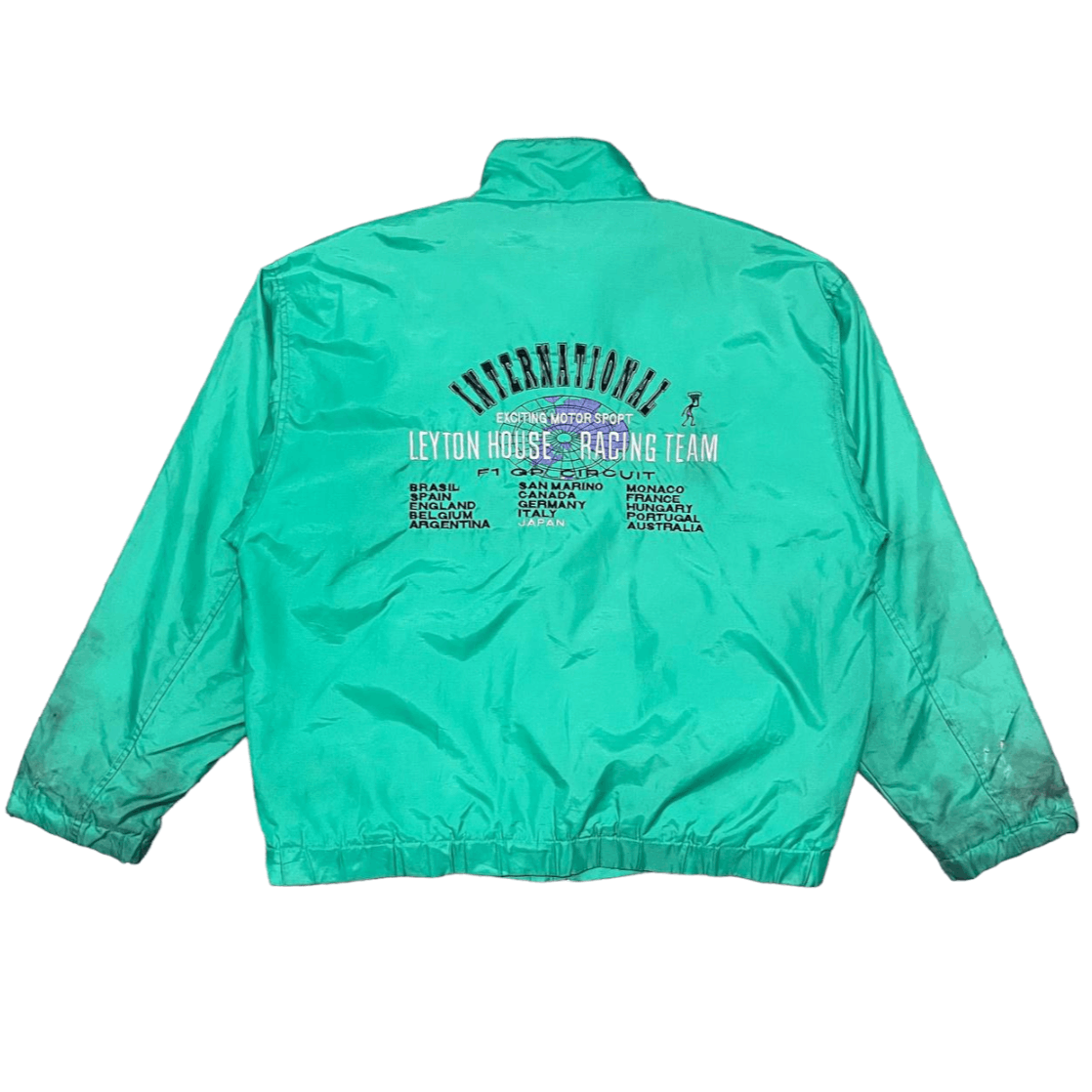 image of Leyton House International F1 Gp Racing Team Jacket in Green, Men's (Size XL)