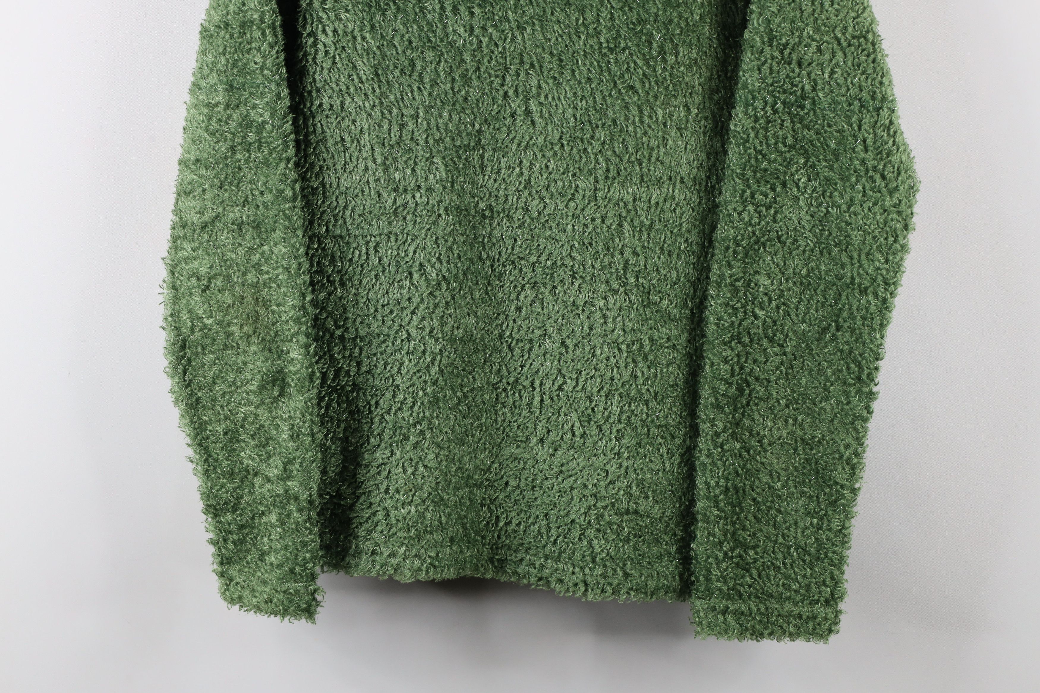 Vintage Vintage 90s Y2K Streetwear Babydoll Fuzzy Shag Sweater Green Size L / US 10 / IT 46 - 3 Thumbnail