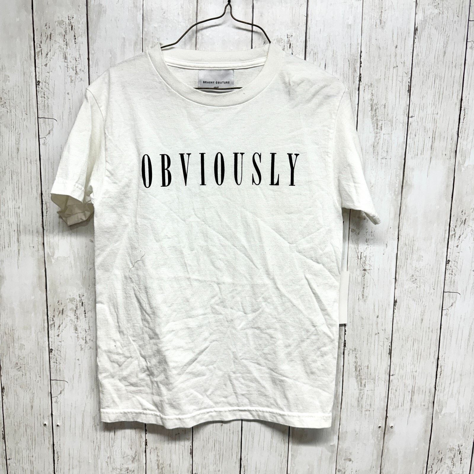 Other New Brashy Counture Small White Obviously Short Sleeve Shirt Size S / US 4 / IT 40 - 1 Thumbnail