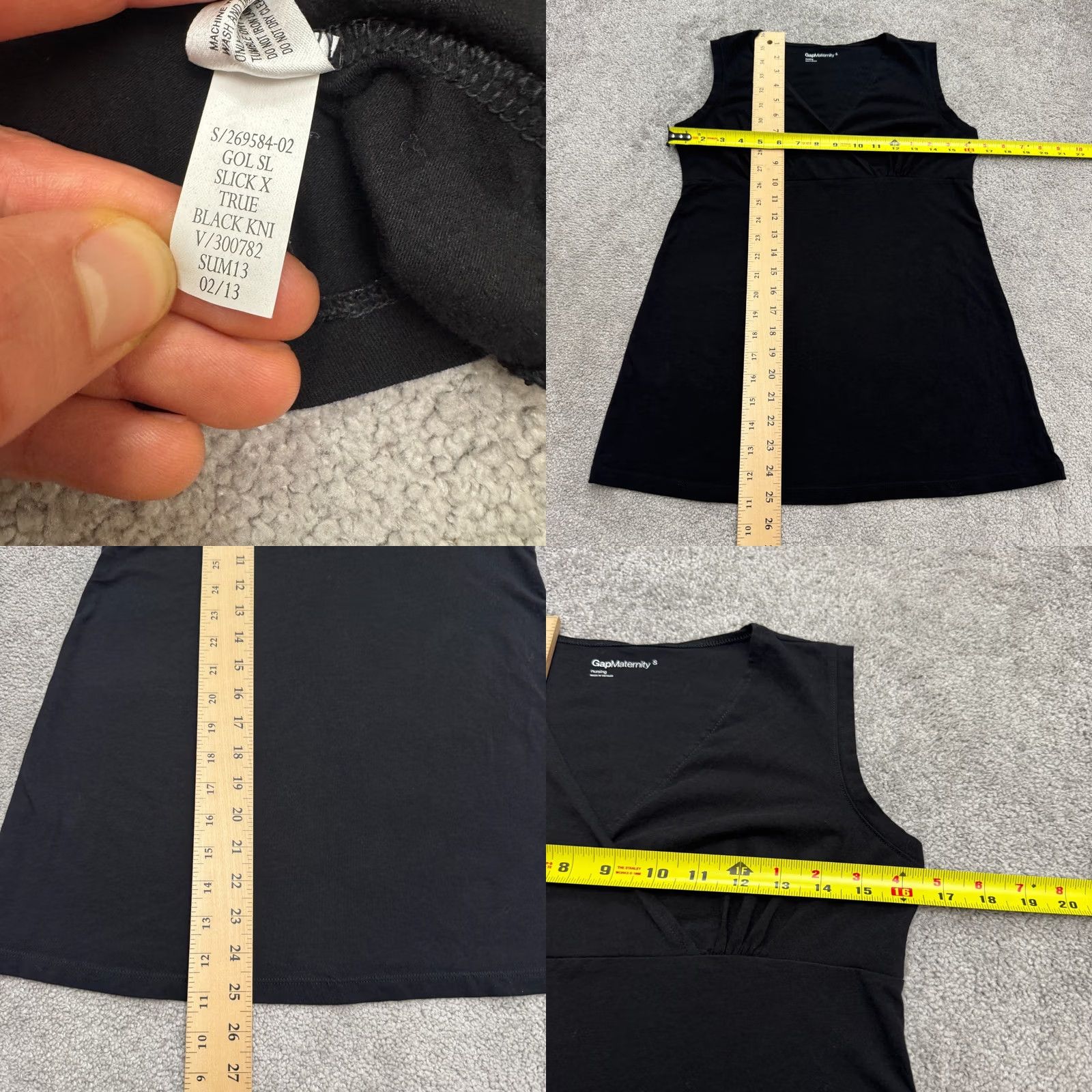 Gap Gap Maternity Nursing Surplice V-Neck Tank Dress Womens Small Black Cotton Knit Size S / US 4 / IT 40 - 8 Thumbnail