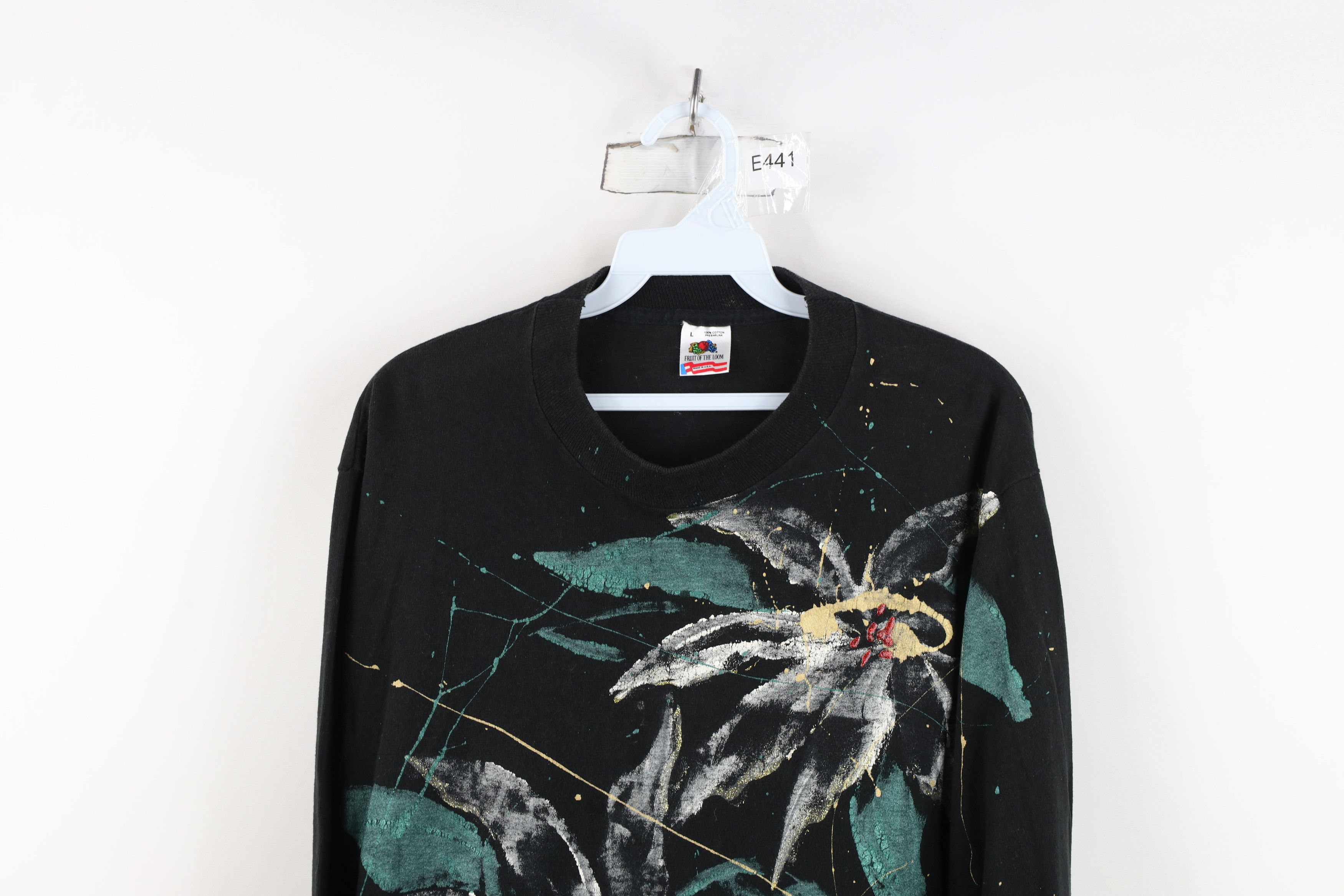 Vintage Vintage 90s Streetwear Flower Long Sleeve T-Shirt USA Size L / US 10 / IT 46 - 2 Thumbnail