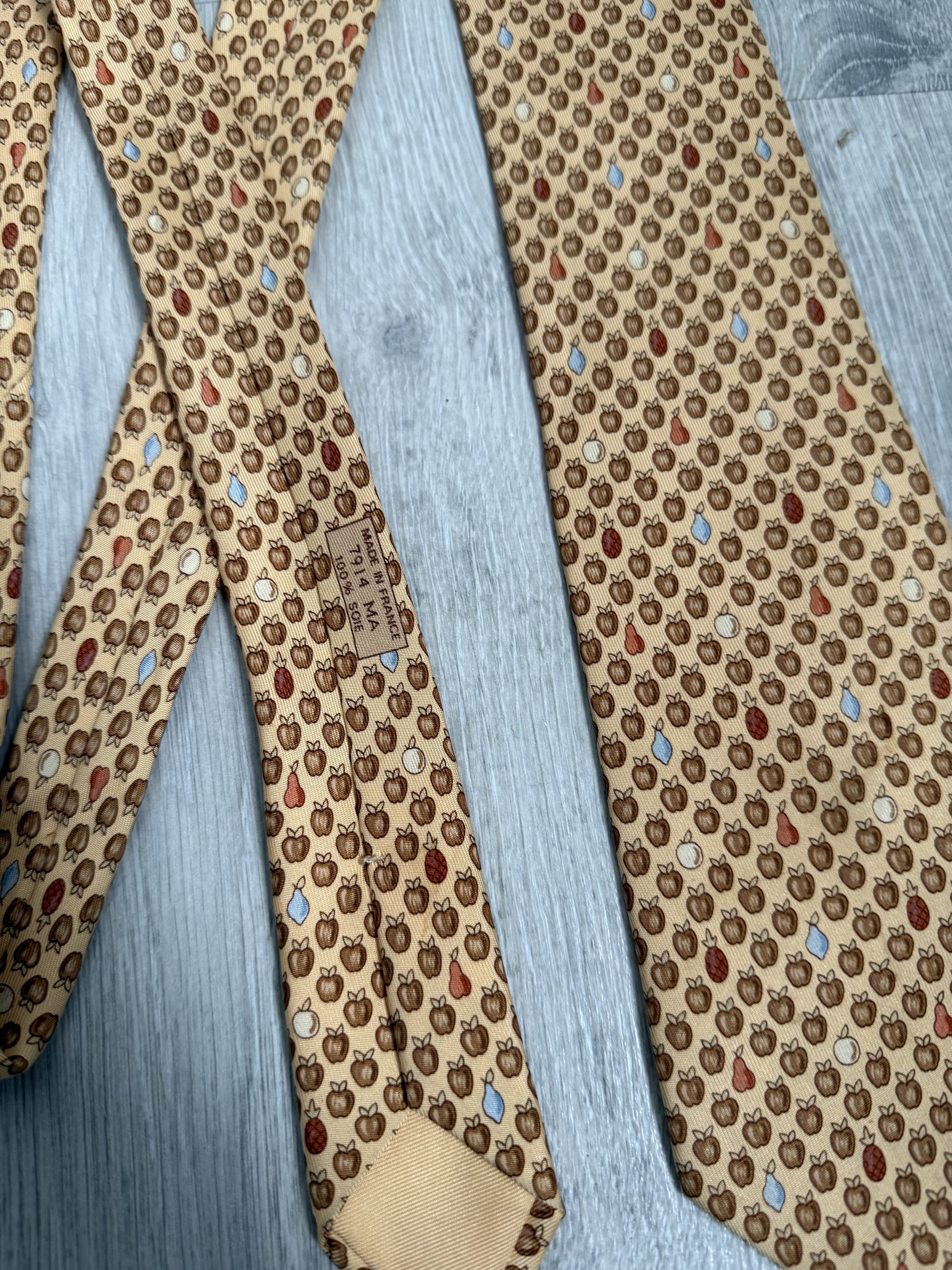 Hermes Hermes fruits monogram yellow tie Size ONE SIZE - 3 Thumbnail