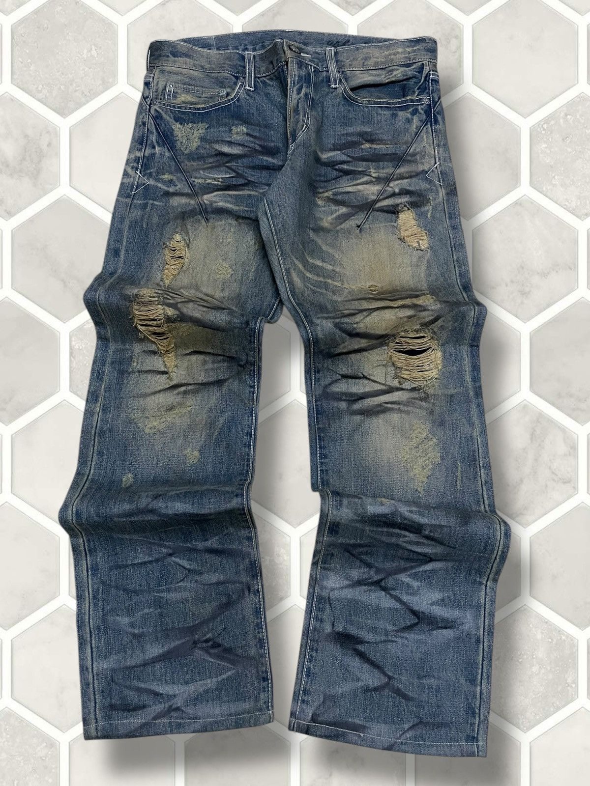 Vintage Rare Designer Japan Urban Research Distressed Denim