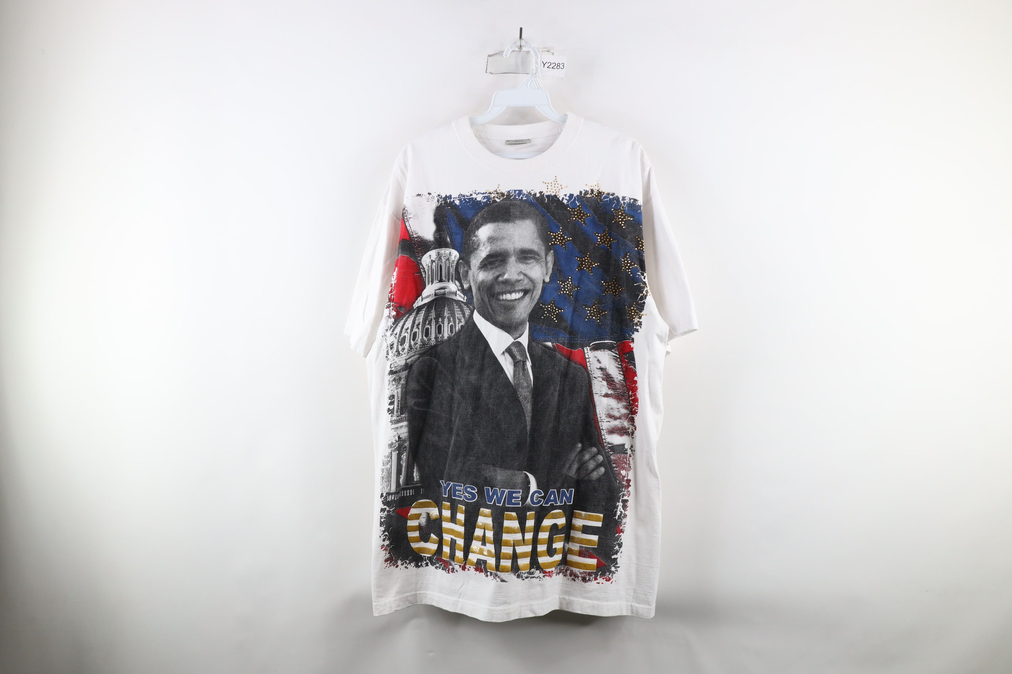 Vintage Vintage Y2K Change President Barack Obama Rap Tee T-Shirt Size US XL / EU 56 / 4 - 1 Thumbnail