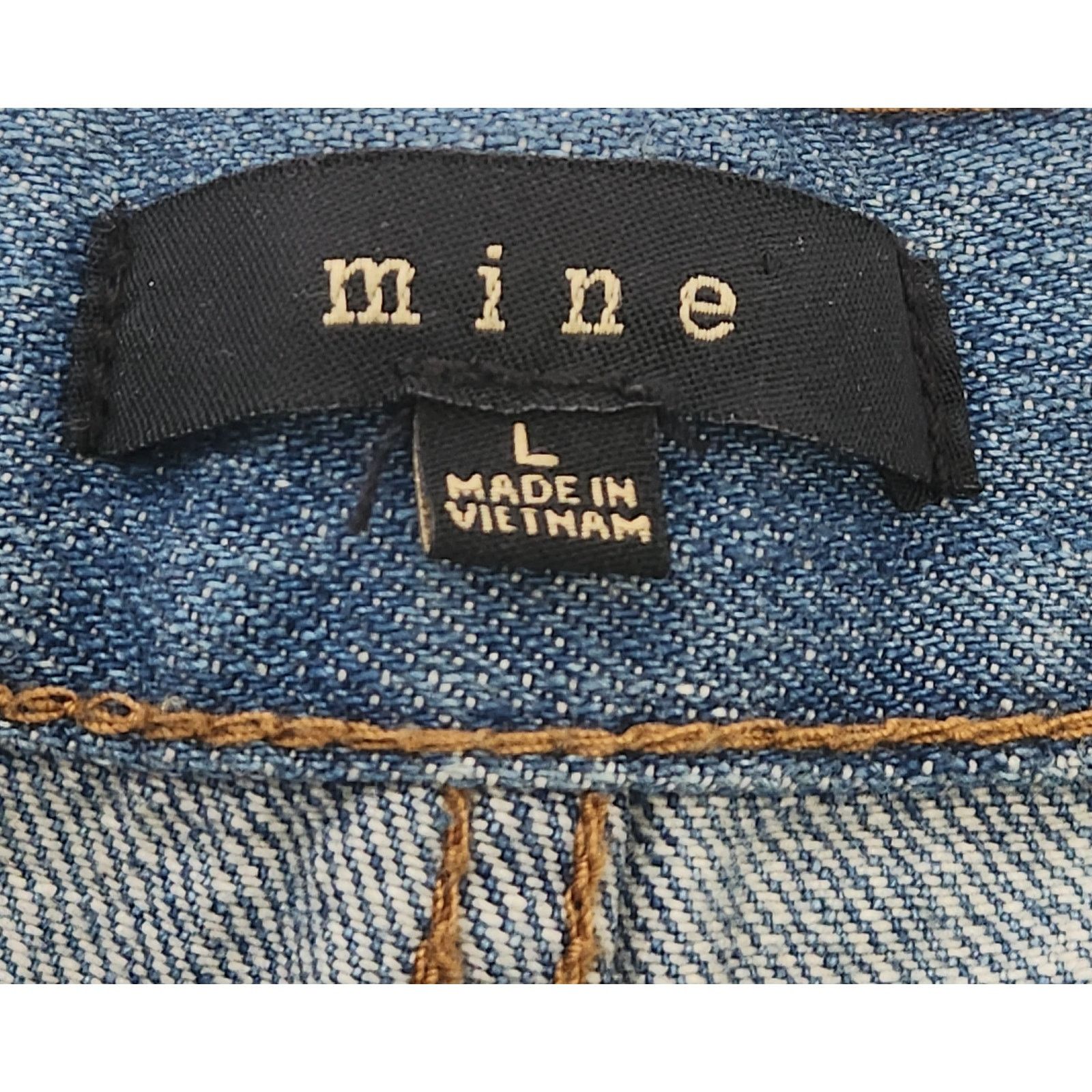 Other Mine White Washed Metal Studded Frayed Hem Denim Jeans Large Size 34" / US 12 / IT 48 - 4 Thumbnail