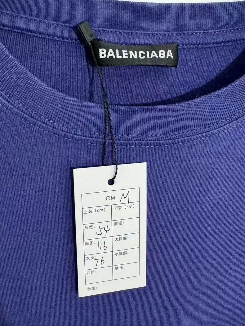 Balenciaga Balenciaga Blue cola logo short sleeve 2501-Nextarrow Size US M / EU 48-50 / 2 - 2 Thumbnail