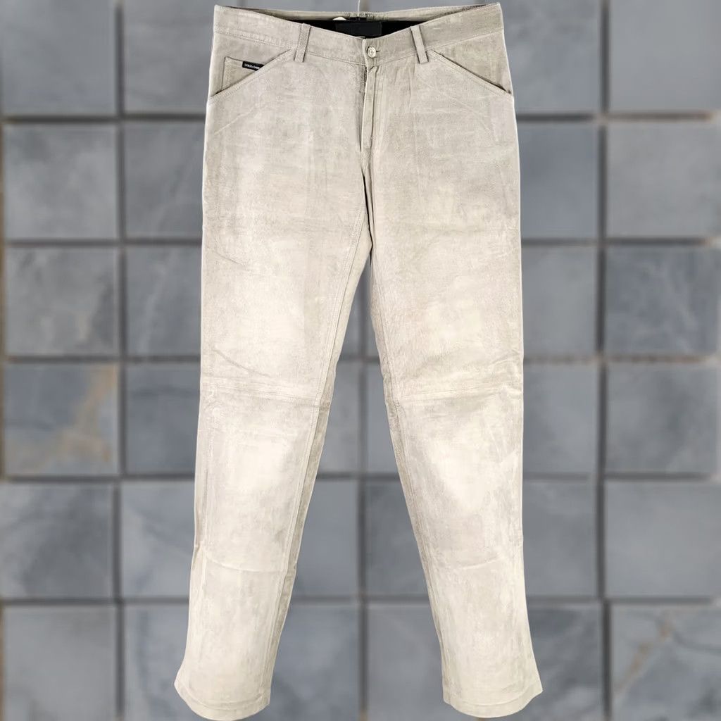 Dolce & Gabbana DOLCE & GABBANA Pants Size 32 Grey Suede Straight Casual Five Pockets Size US 32 / EU 48 - 1 Thumbnail