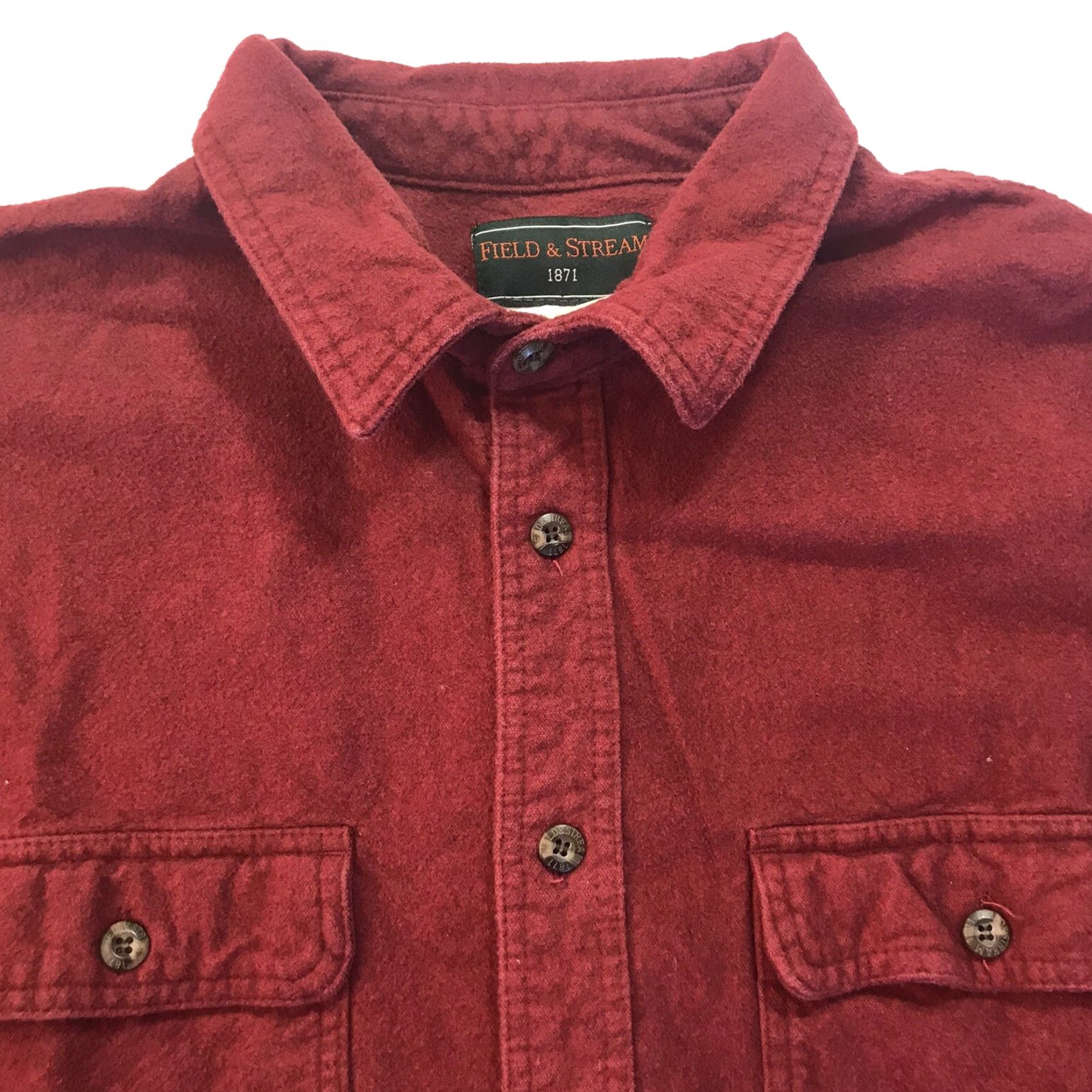 Vintage VINTAGE Field & Stream Flannel Shirt Button-Up Mens XL Burgundy Outdoor Casual Size US XL / EU 56 / 4 - 2 Thumbnail