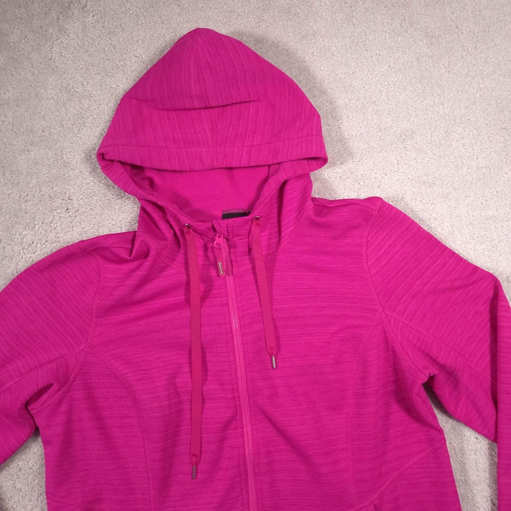 Fila Fila Sport Hoodie Womens XL Pink Fleece Full Zip Pockets Logo Lined Stretch Size XL / US 12-14 / IT 48-50 - 3 Thumbnail
