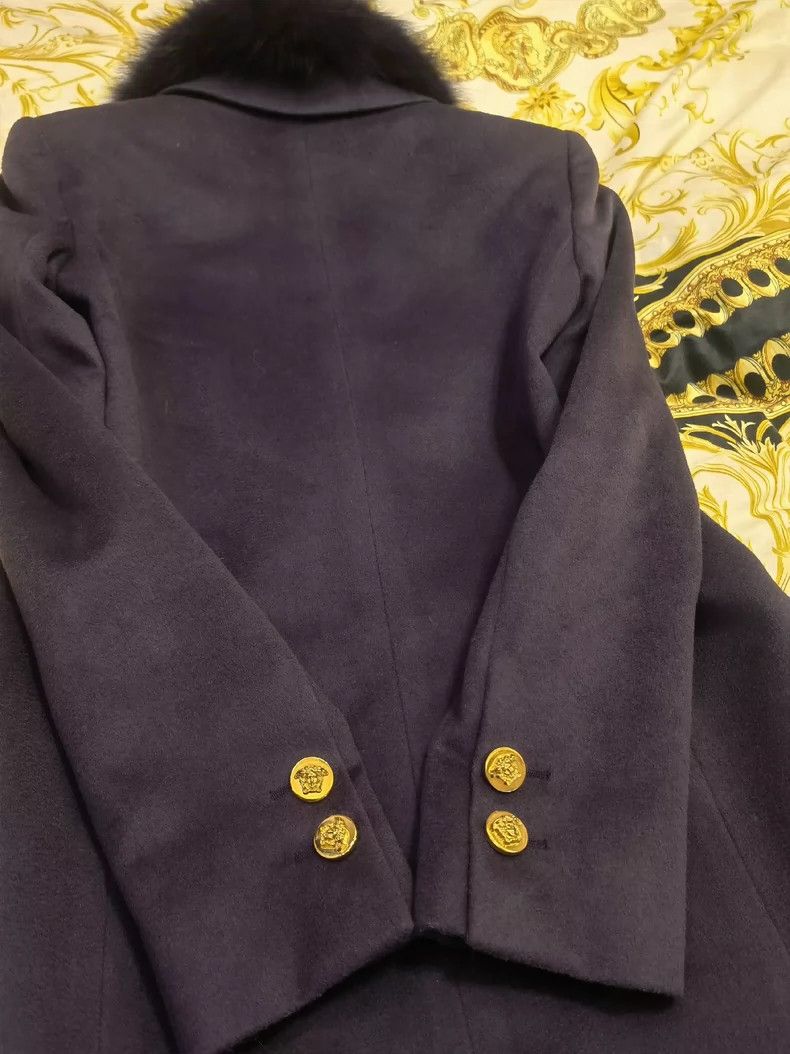 Versace Versace Main line wool fur collar coat Size M / US 6-8 / IT 42-44 - 3 Thumbnail