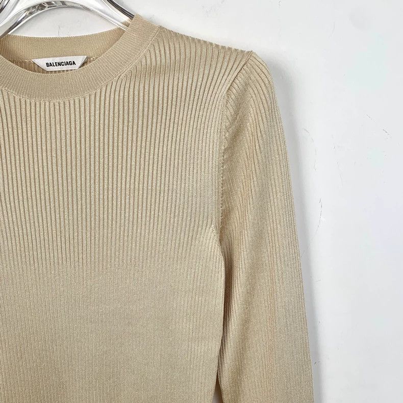 Balenciaga Balenciaga Apricot Letter Long Sleeve Crew Neck Long Sleev Size S / US 4 / IT 40 - 3 Thumbnail