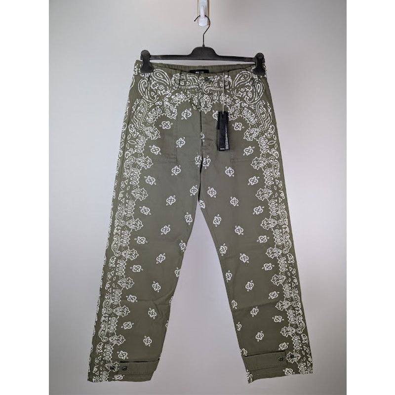 Amiri o1rshd1 Bleached Bandana Field Pants in Olive Green Size US 32 / EU 48 - 1 Thumbnail