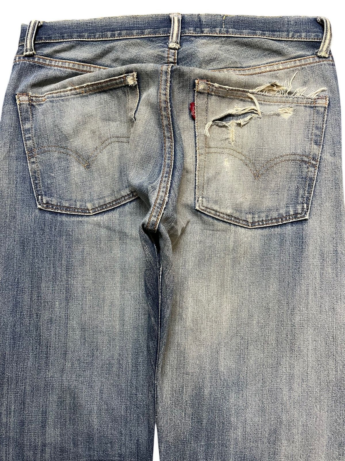 Levi's Vintage 80s Levis 501 Talon Selvedge E Mud Wash Distressed Size US 32 / EU 48 - 6 Thumbnail