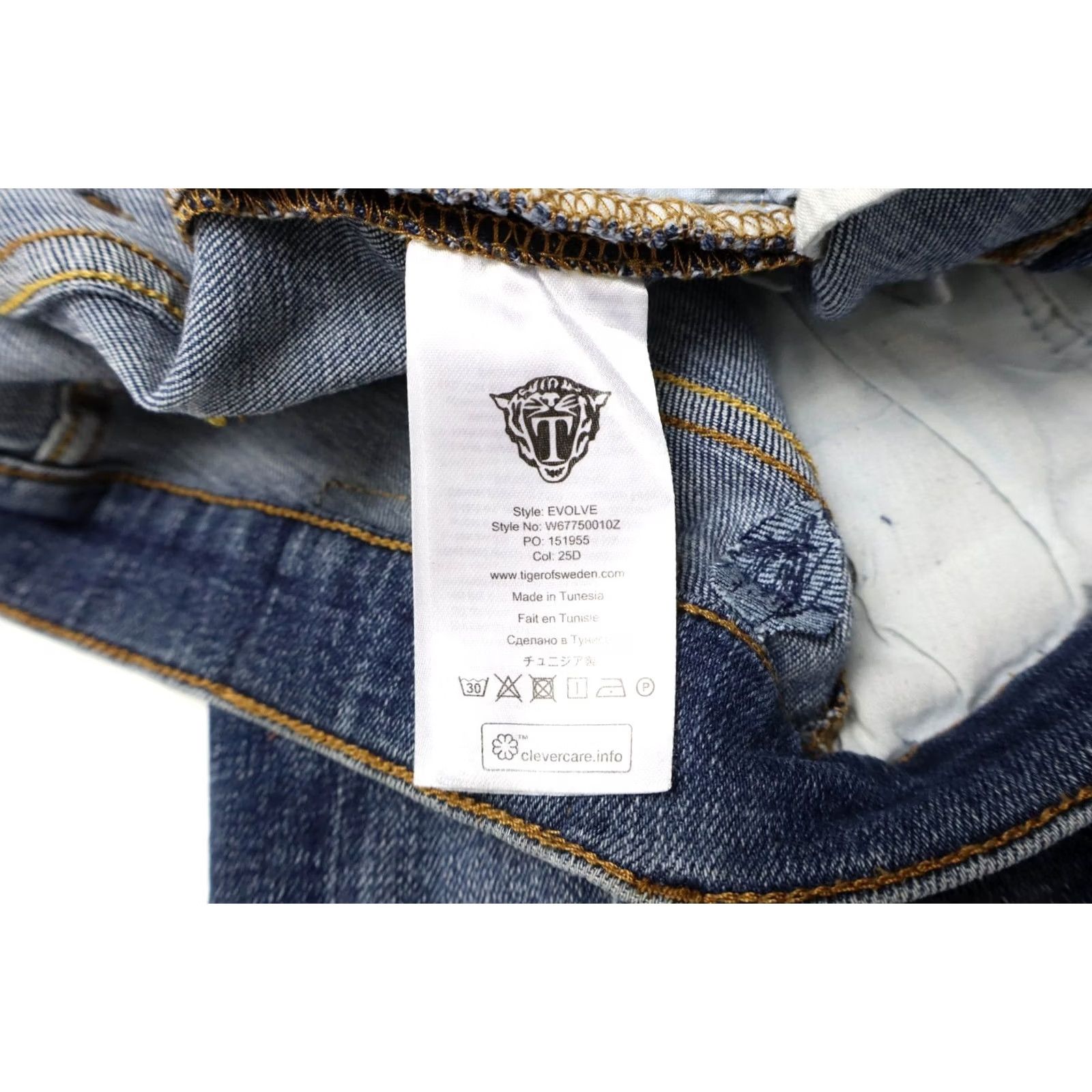 Tiger of Sweden TIGER OF SWEDEN Evolve Jeans Men's Slim W29/L30 Fade Effect Stretch Zip Fly Blue Size US 29 - 6 Thumbnail