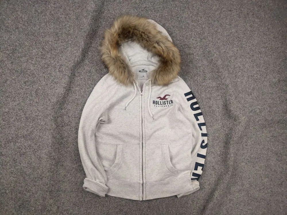 Vintage Hollister Zip Fur Hoodie Y2K Style if six was nine