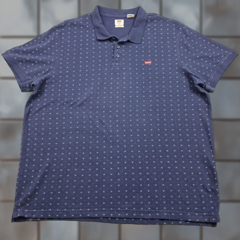 Levi's Levi's Polo Shirt Mens 2XL Blue Geometric Print Pique Knit Short Sleeve Casual Shirt Size US XXL / EU 58 / 5 - 1 Thumbnail
