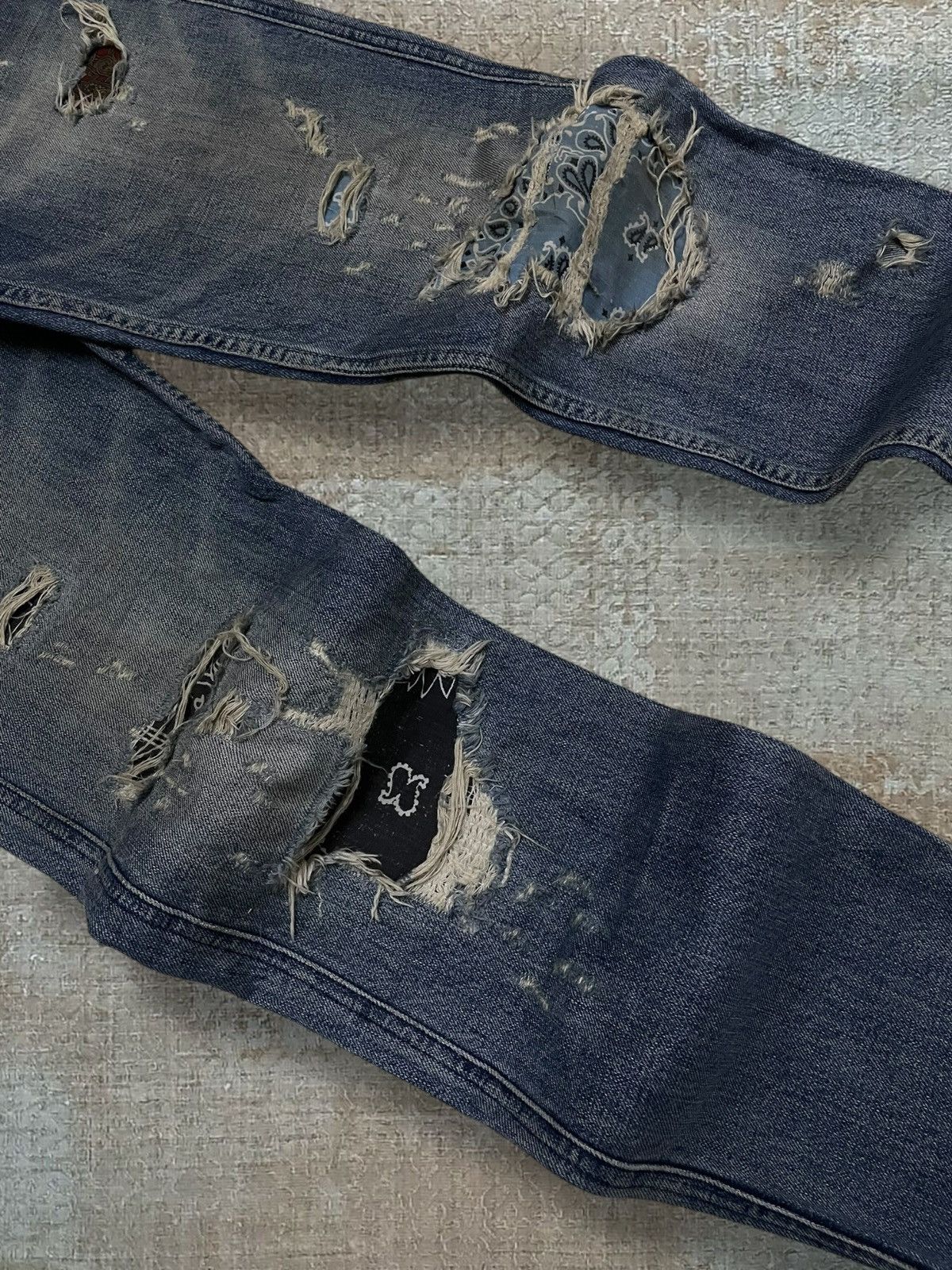 Japanese Brand Vintage Designer Replay Mestro Distressed Bandana Denim Size US 30 / EU 46 - 6 Thumbnail