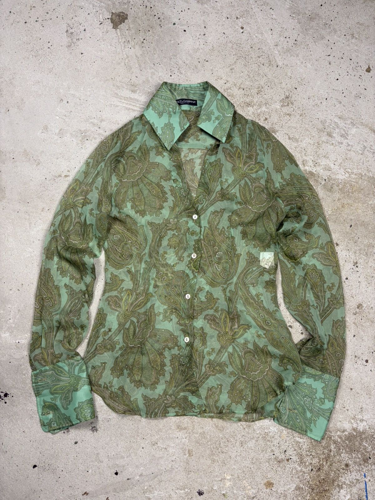 Dolce & Gabbana SS2000 Dolce & Gabbana Paisley Print Silk Set Pants + Shirt Size 30" / US 8 / IT 44 - 3 Thumbnail
