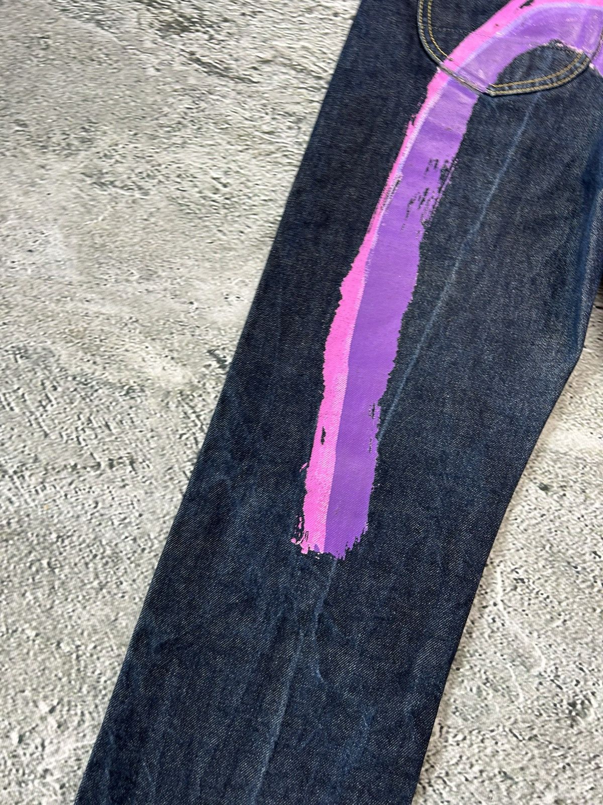 Evisu × Japanese Brand × Vintage Evisu jeans daicock big logo vintage gradient purple pink Size 28" / US 6 / IT 42 - 4 Thumbnail