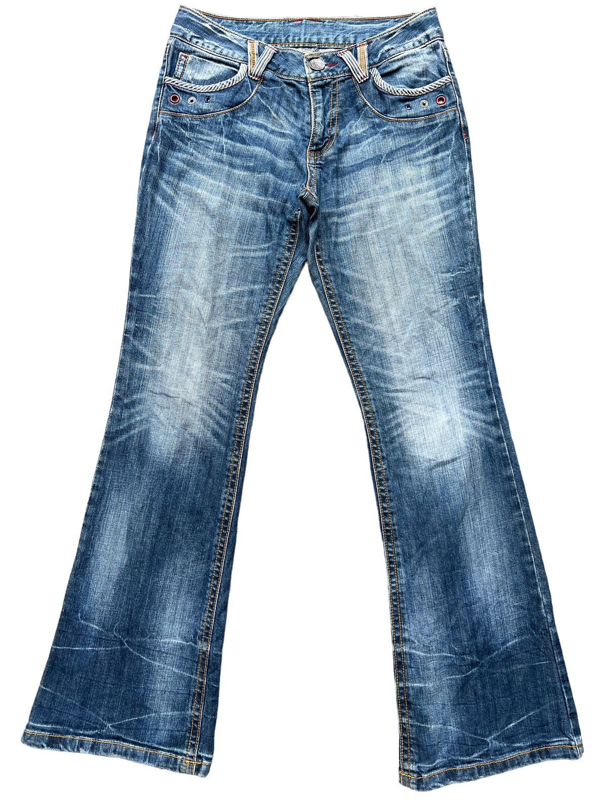 Japanese Brand Flare Copper Smith Distressed Wideleg Denim Jeans 32x33 Size US 32 / EU 48 - 2 Thumbnail