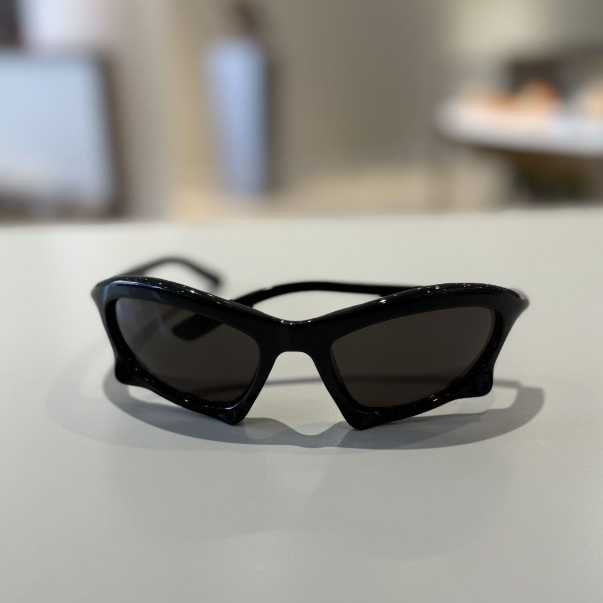 Balenciaga Balenciaga Bat Rectangle Sunglasses Black | Grailed