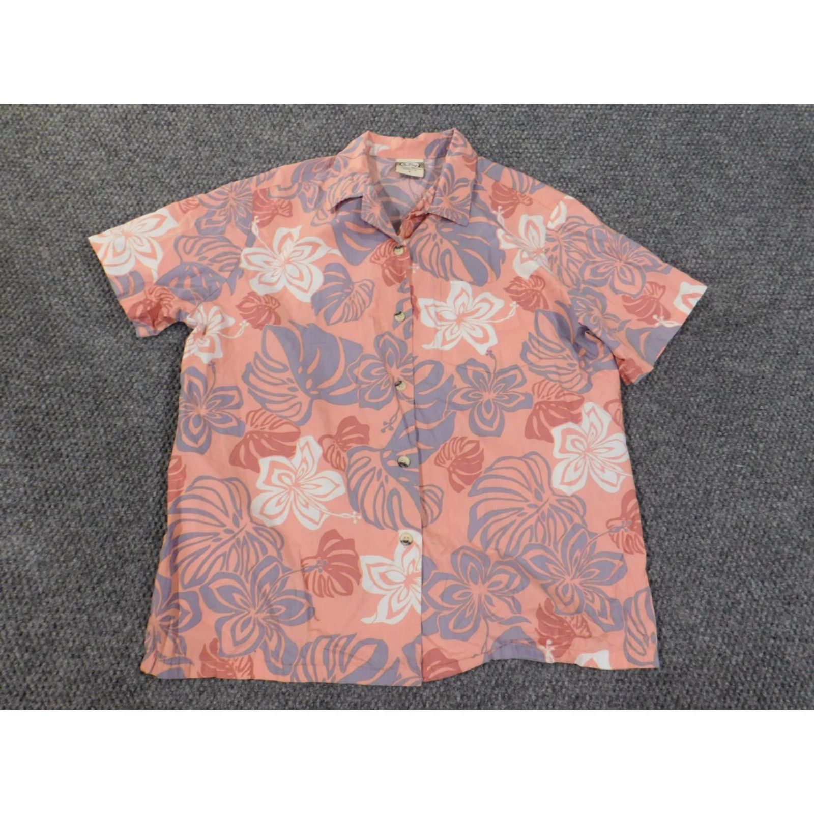 Vivobarefoot Go Barefoot Hawaiian Shirt Large Pink Mens Floral Island Button Up Size US L / EU 52-54 / 3 - 3 Thumbnail