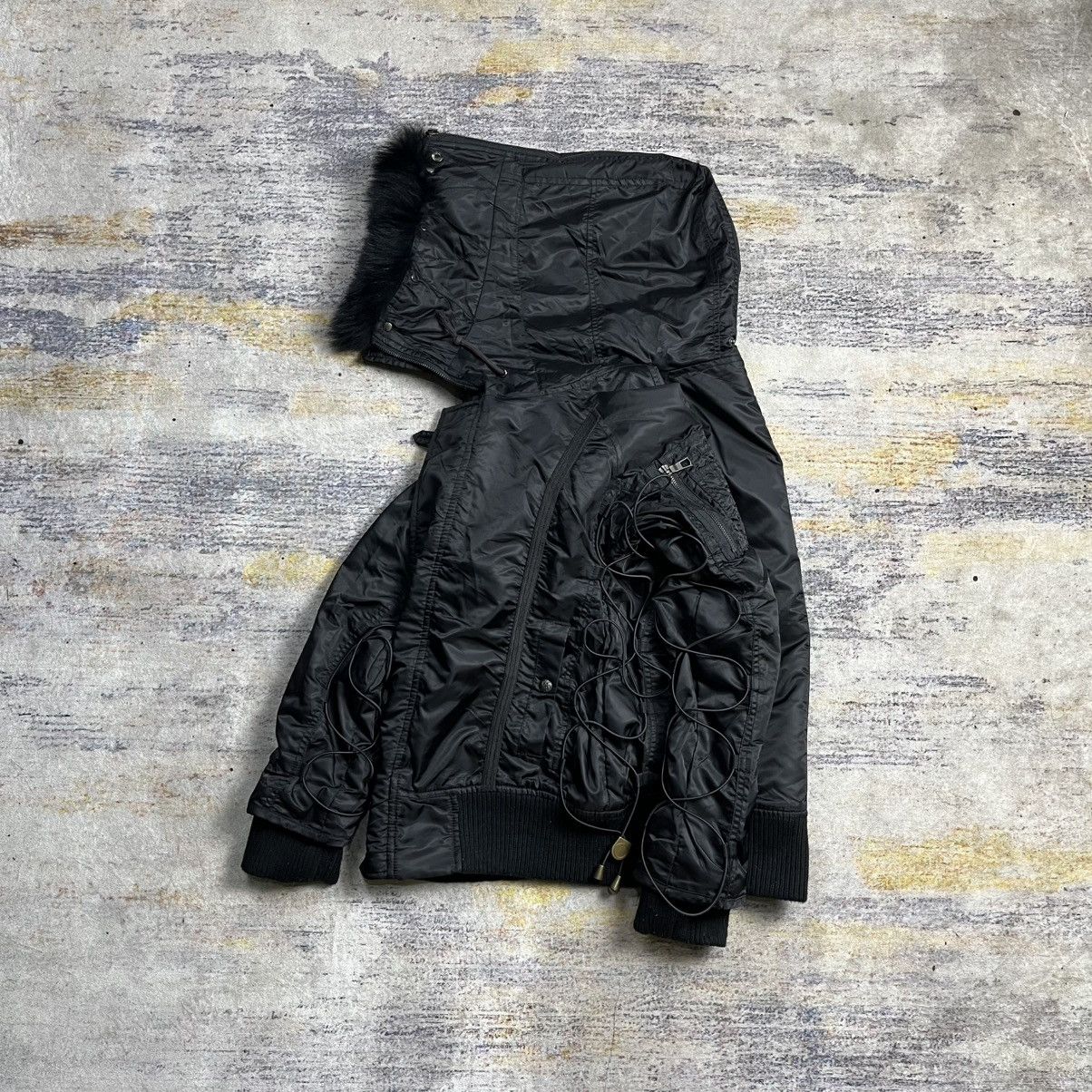 14th Addiction Back vintage bondage side lace fur bomber jacket vkei style Size US S / EU 44-46 / 1 - 2 Thumbnail