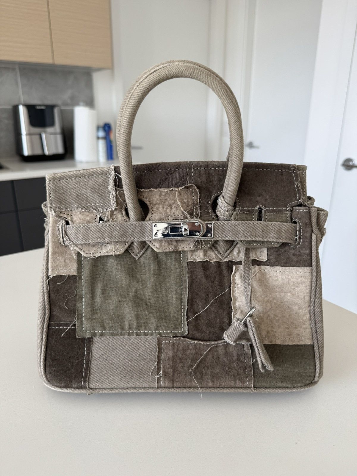 Japanese Brand Emotional World Birkin 25 Vintage Rework Patchwork