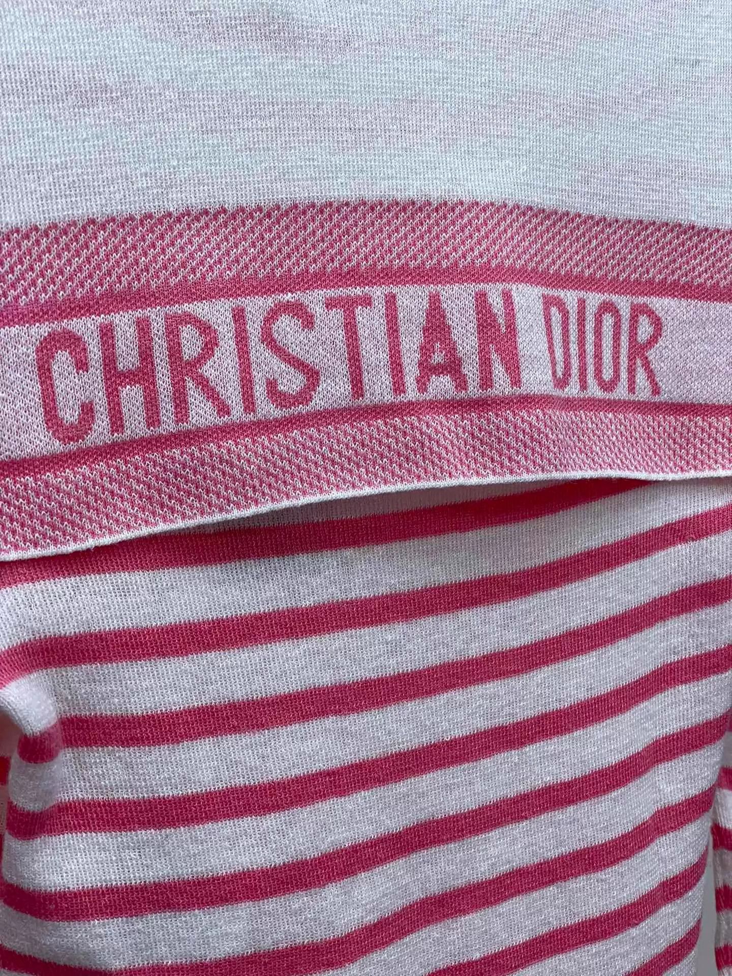 Dior Dior Pink Stripe Navy Collar Knit Top 34 97 New Size XS / US 0-2 / IT 36-38 - 7 Thumbnail