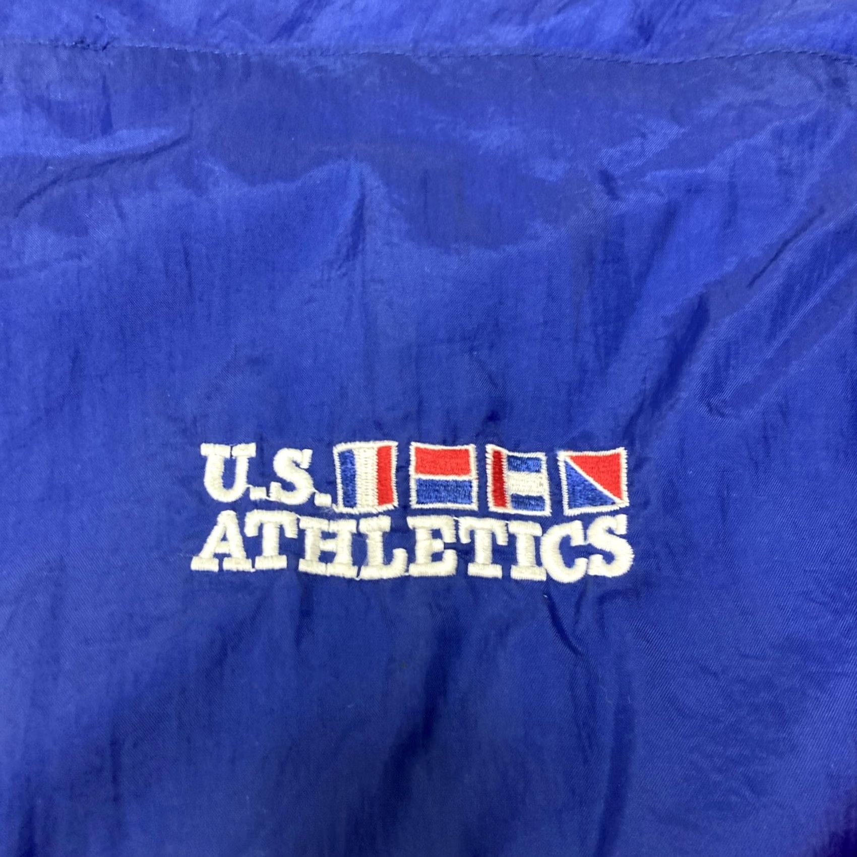 X-LARGE VINTAGE US Athletics Windbreaker Track Jacket - Tracksuit - Blue Red - XL Mens X-Large Size 46R - 2 Thumbnail