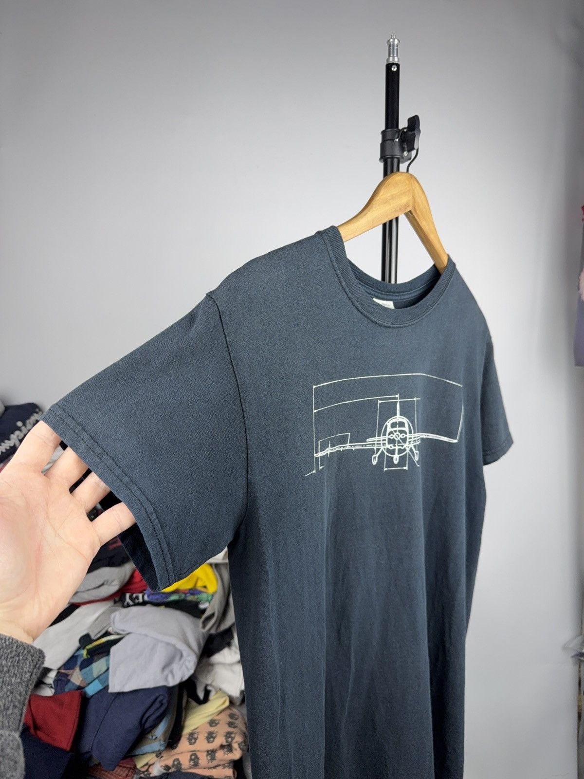 Vintage 00s Cirrus Aircraft Blueprint Plane Tee Technical Diagram Size US M / EU 48-50 / 2 - 2 Thumbnail