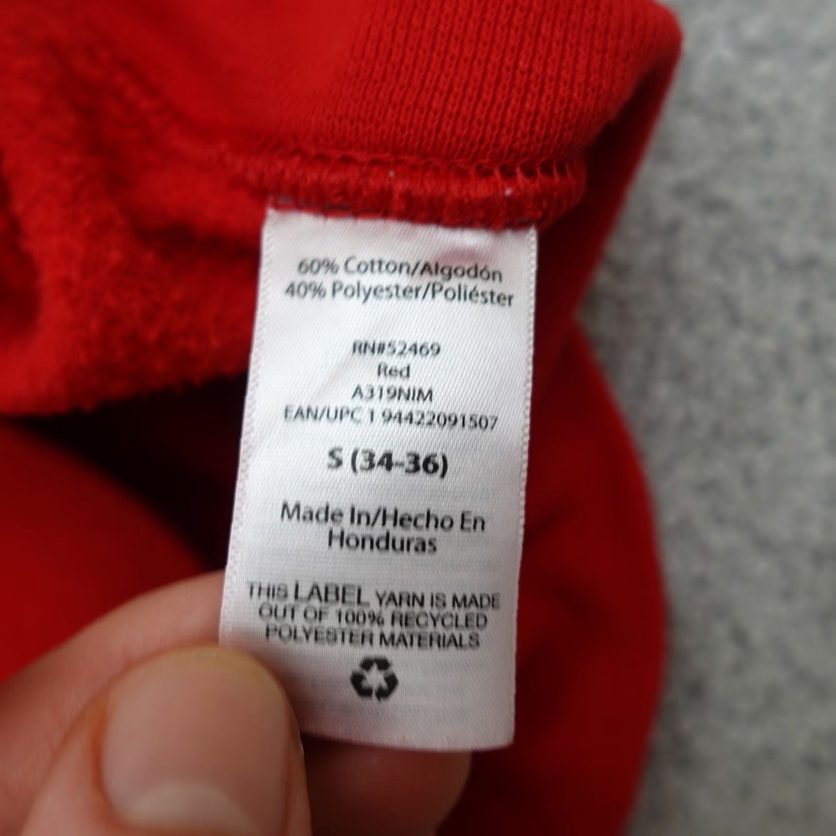 Athletic Works Athletic Works Sweatshirt Unisex Adult S Red Cotton Blend Fleece Solid Long Sleeve Crew Neck Regular Fit Outdoor Classic Size US S / EU 44-46 / 1 - 5 Thumbnail