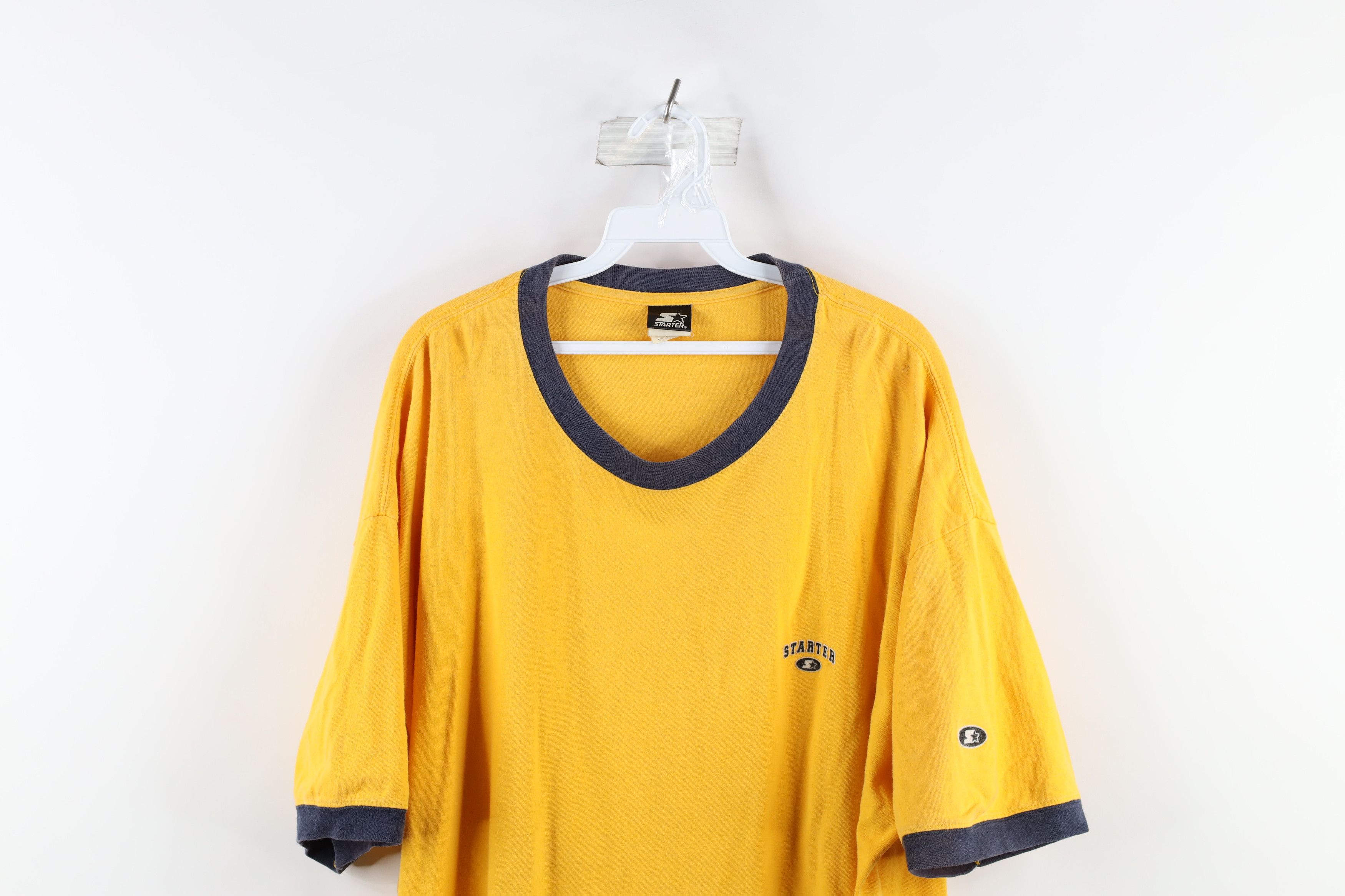 Starter Vintage 90s Starter Distressed Short Sleeve Ringer T-Shirt Size US XL / EU 56 / 4 - 2 Thumbnail