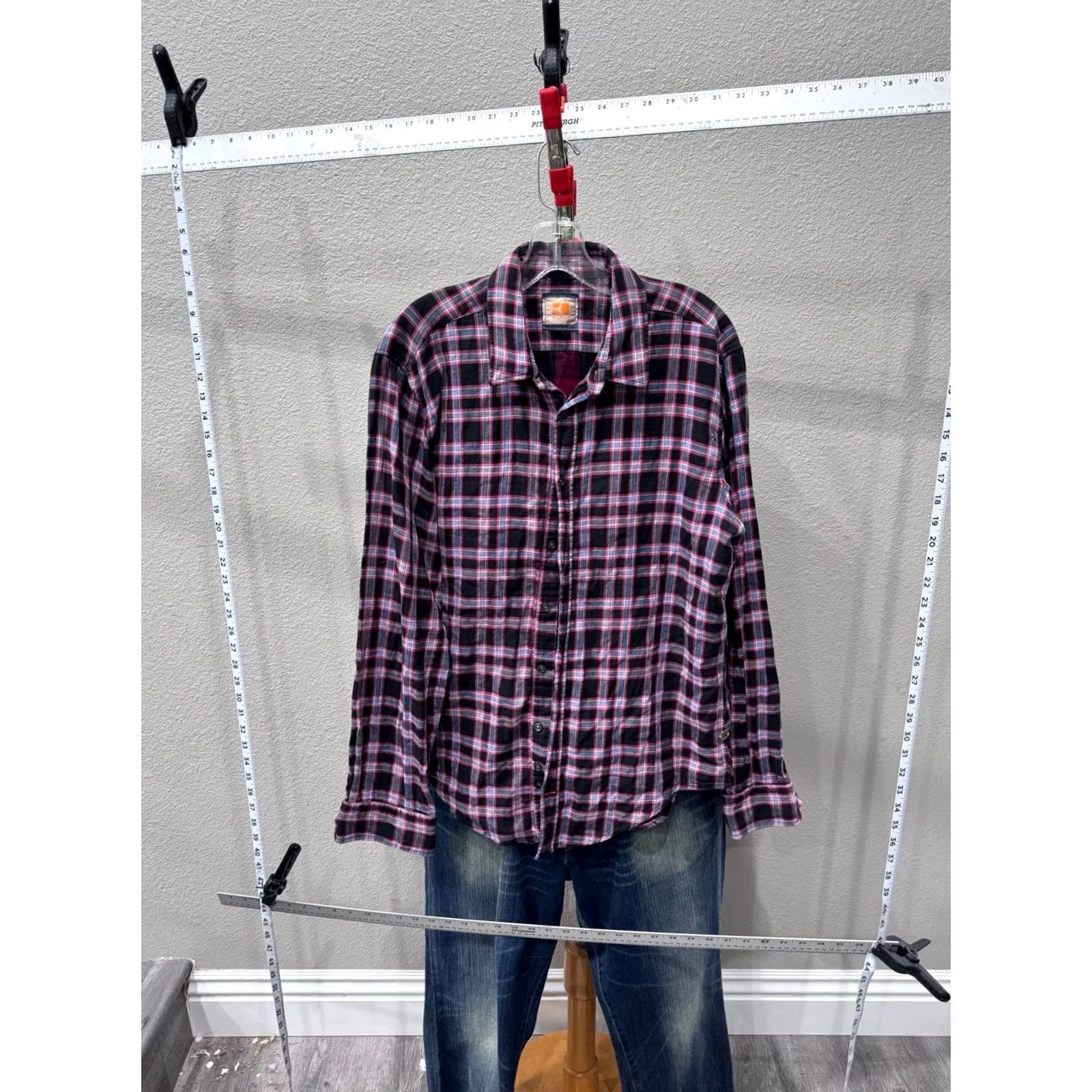 Hugo Boss Hugo Boss XL LONG SLEEVE SHIRT Men Multicolor Double Layer 17 x 35/36 Regular Adult XL Size US XL / EU 56 / 4 - 3 Thumbnail