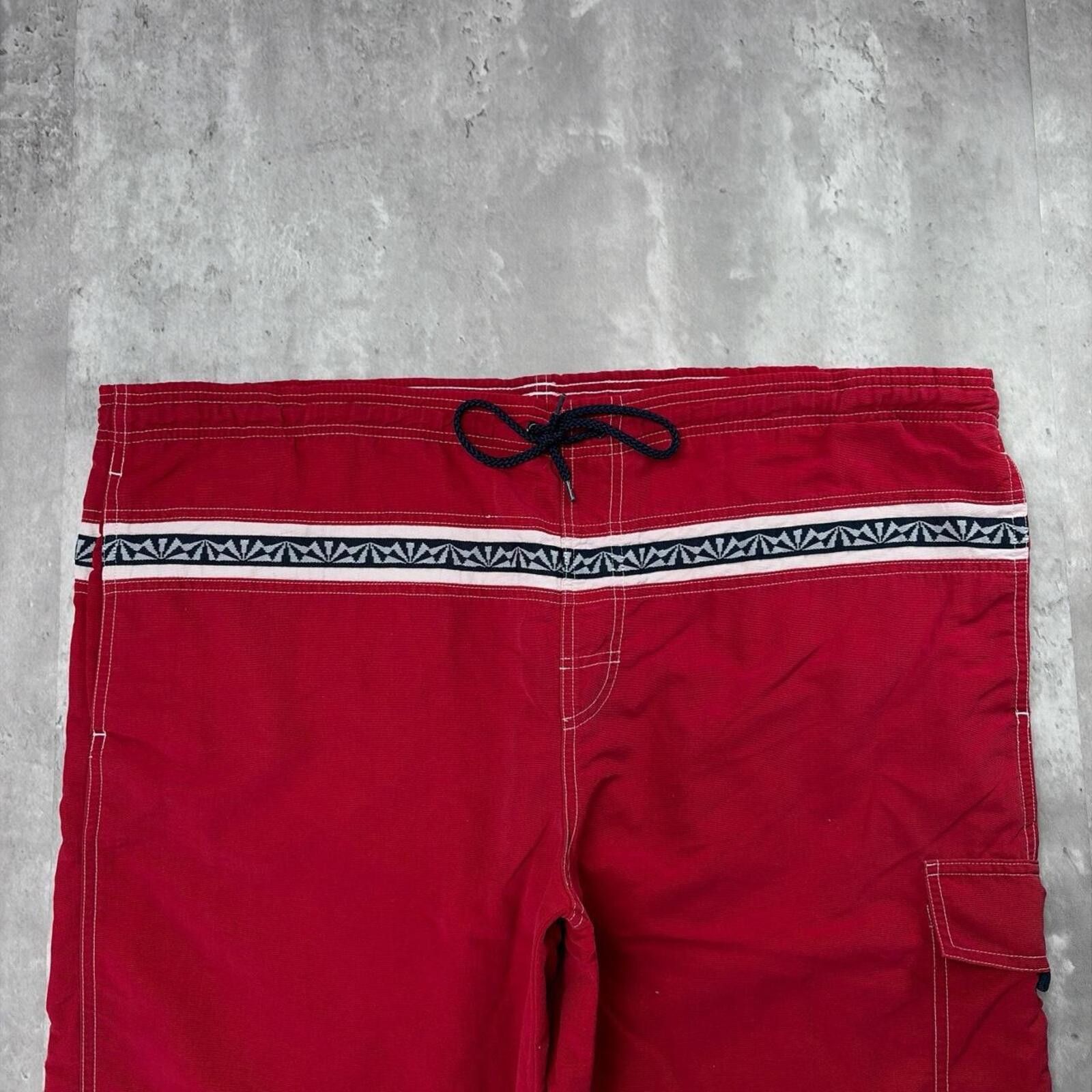 Other Vintage Red Aussie Room Surf Aztec Hawaii Baggy Board Shorts Size US 34 / EU 50 - 3 Thumbnail