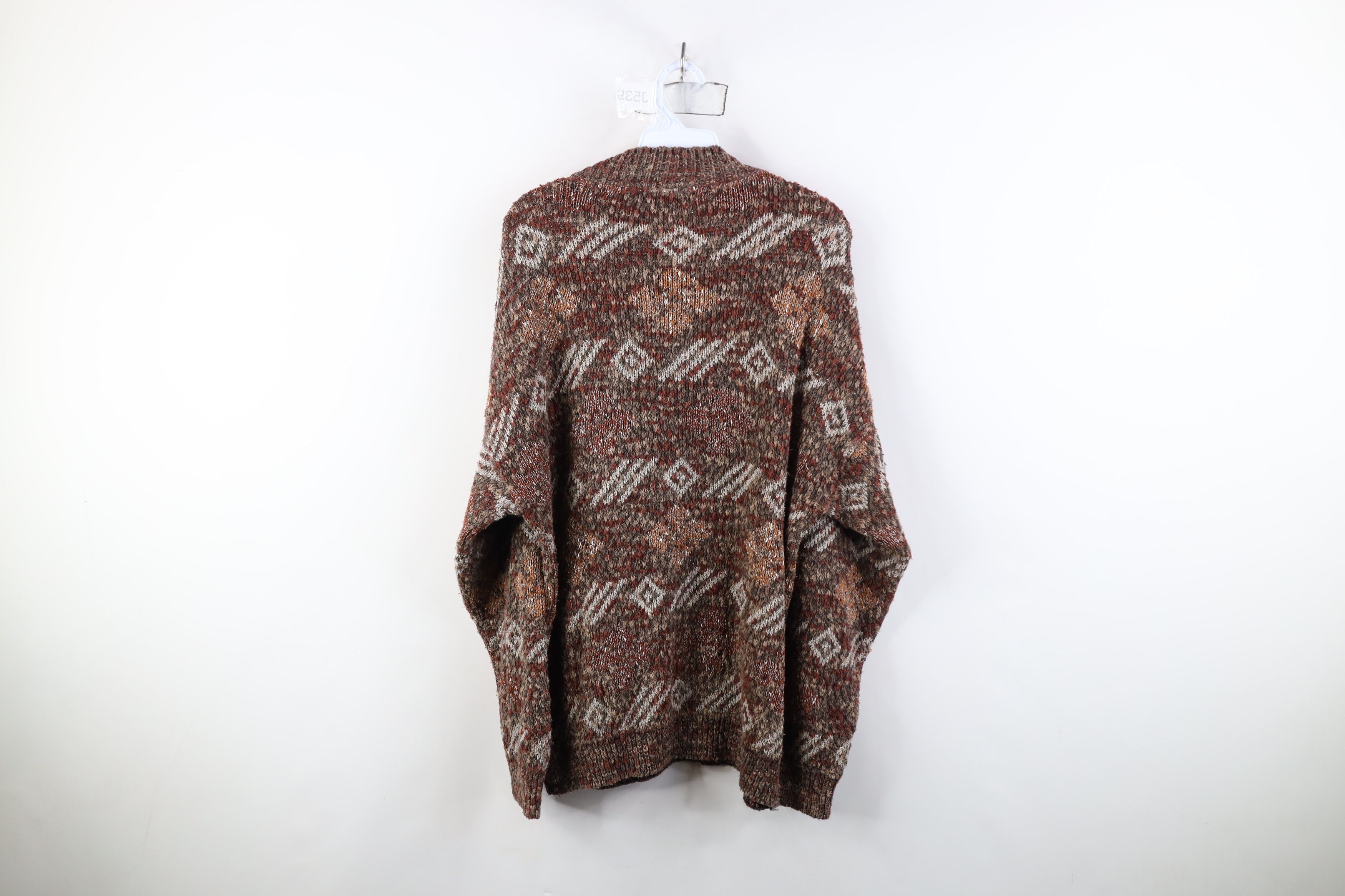 Vintage Vintage 90s Streetwear Geometric Knit Sweater Earth Tone USA Size US M / EU 48-50 / 2 - 9 Thumbnail