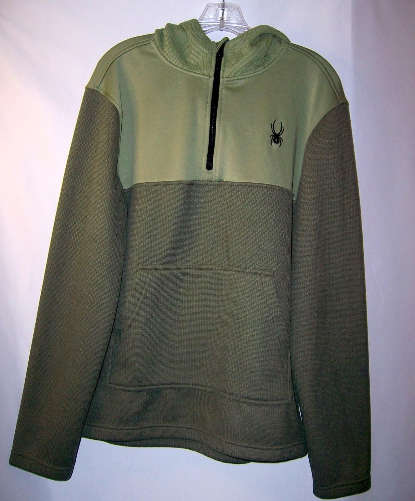 Spyder Spyder Men's Ray 1/4 Zip Pullover Hoodie - Medium -Olive Grn Size US M / EU 48-50 / 2 - 2 Thumbnail