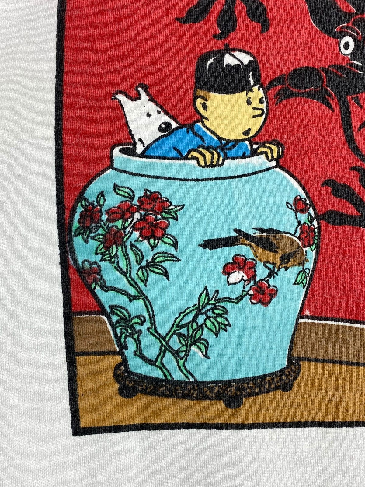 Cartoon Network 🔥 TINTIN BLUE LOTUS TEE VINTAGE 90S DRAGON CHINA VIBE Size US M / EU 48-50 / 2 - 4 Thumbnail