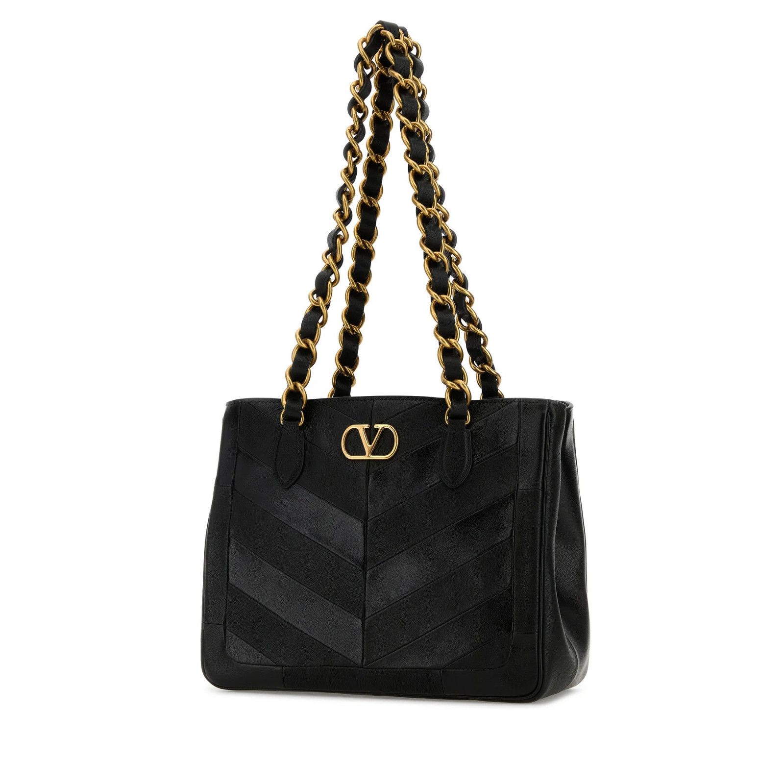 Valentino VALENTINO GARAVANI LaSeine Small Black Leather Shopping Tote Size ONE SIZE - 2 Thumbnail