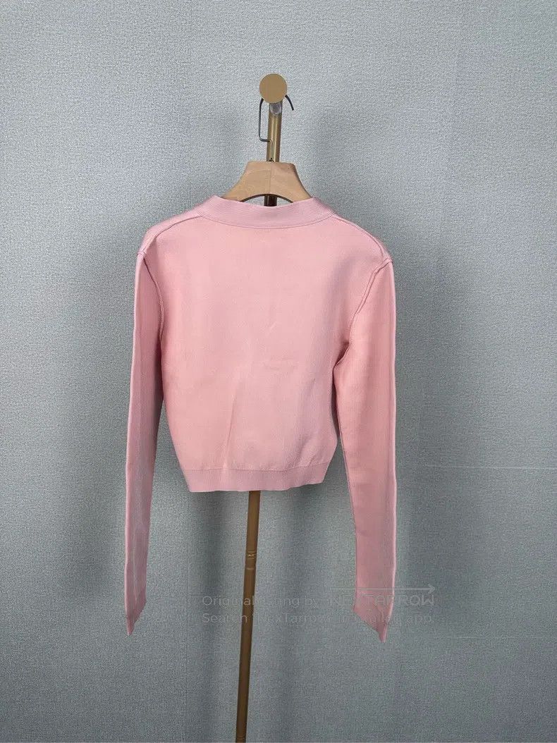 Fendi Fendi Pink wool knitted cardigan Size M / US 6-8 / IT 42-44 - 2 Thumbnail