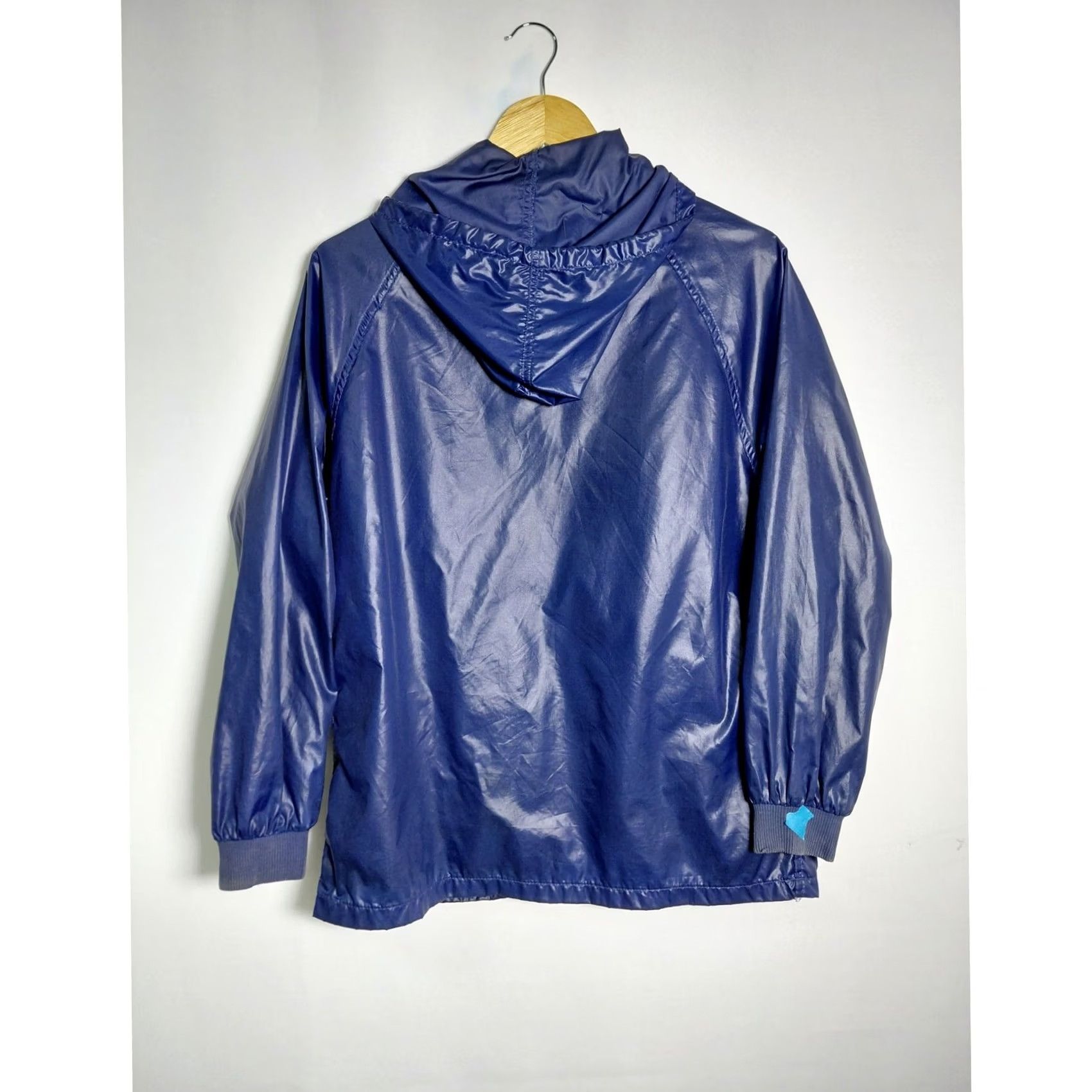 Lacoste Lacoste Blue Nylon Hooded Jacket Women S Long Sleeve Zip Windbreaker Rain Jacket Casual Size S / US 4 / IT 40 - 2 Thumbnail
